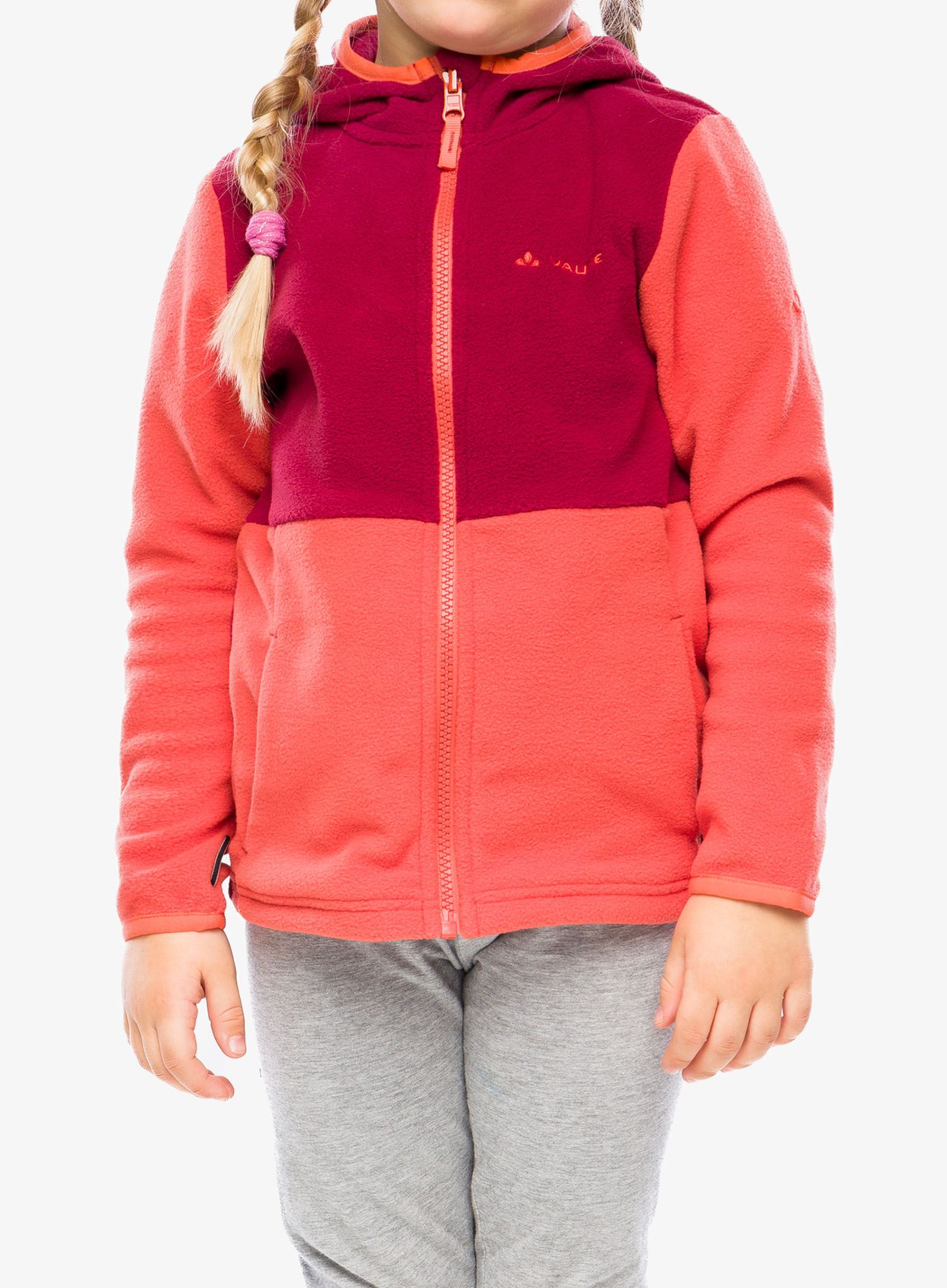Otroška jopica Vaude Pulex Hooded Jacket II - hot chili