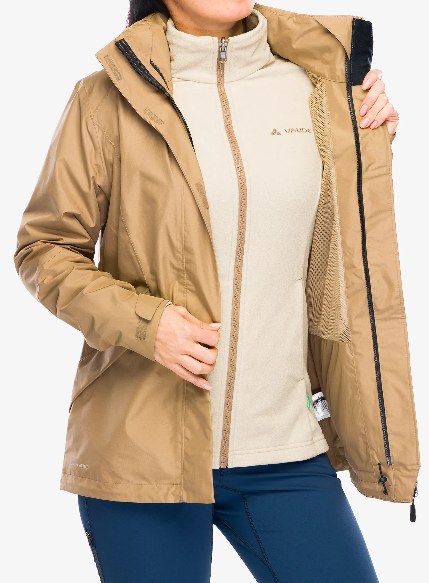 Ženska jakna Vaude Rosemoor 3in1 Jacket II - oat
