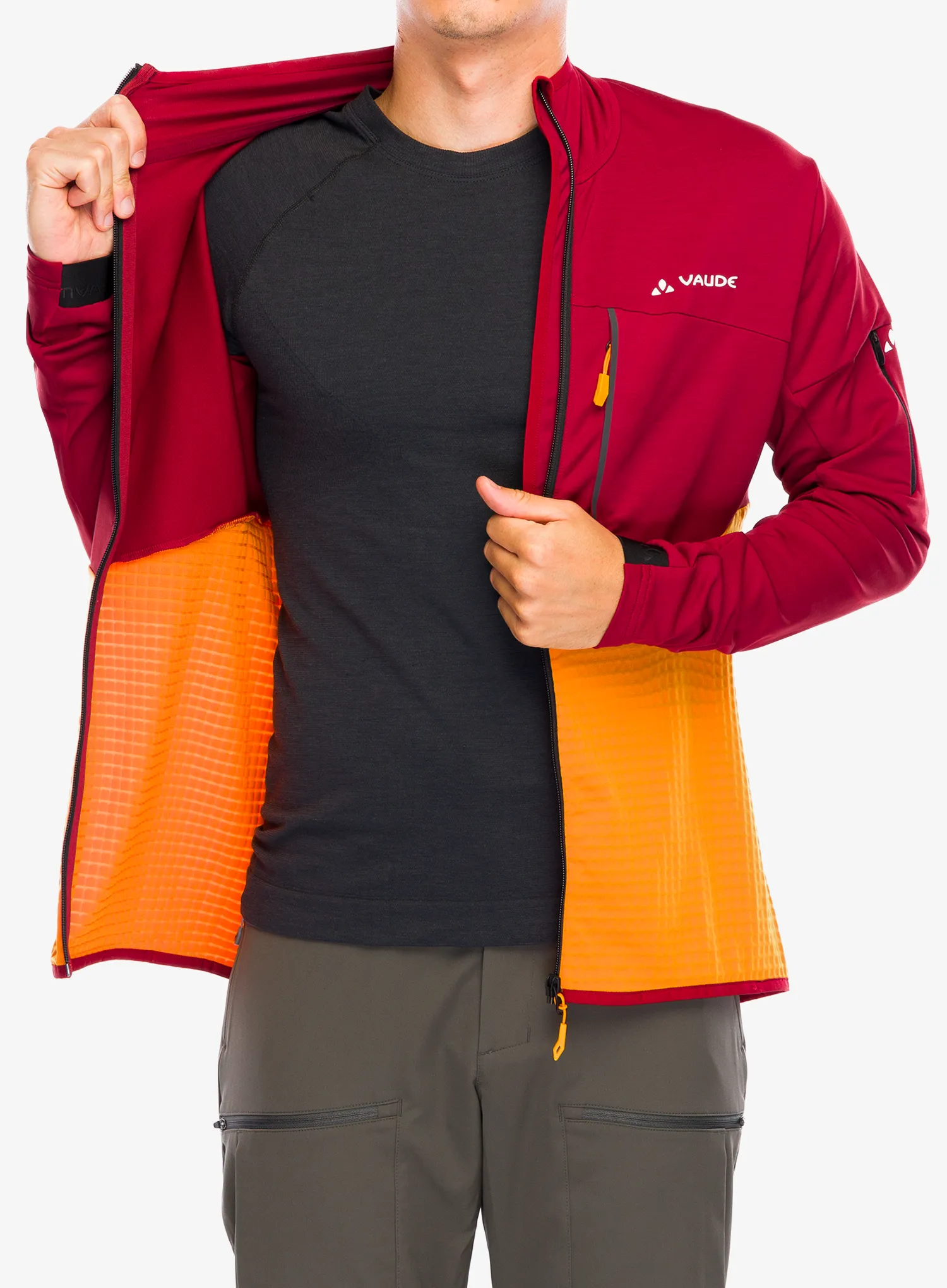 Flis Vaude Scopi Fleece Jacket - carmine