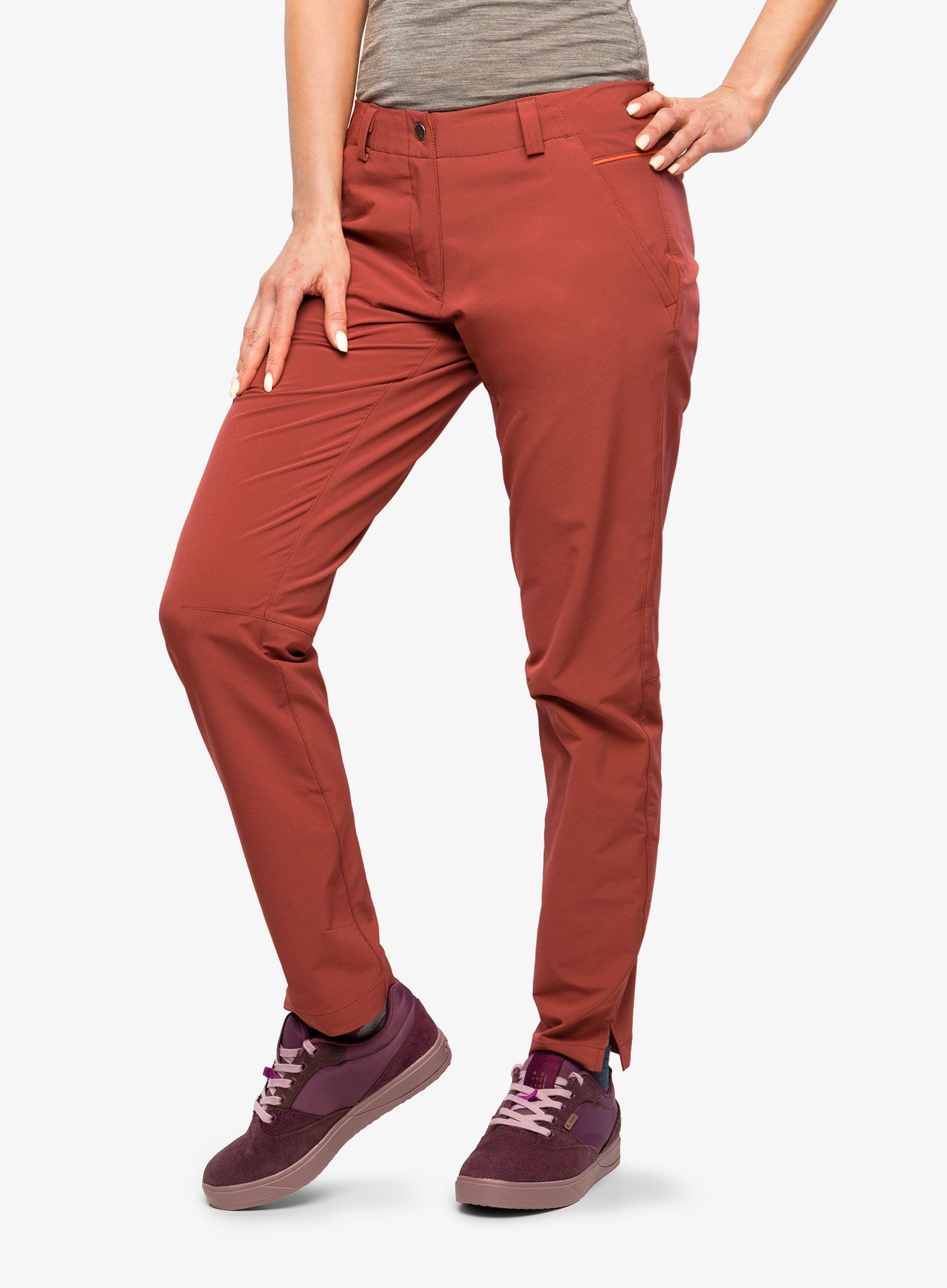 Ženske pohodniške hlače Vaude Skomer Pants II - dark cherry