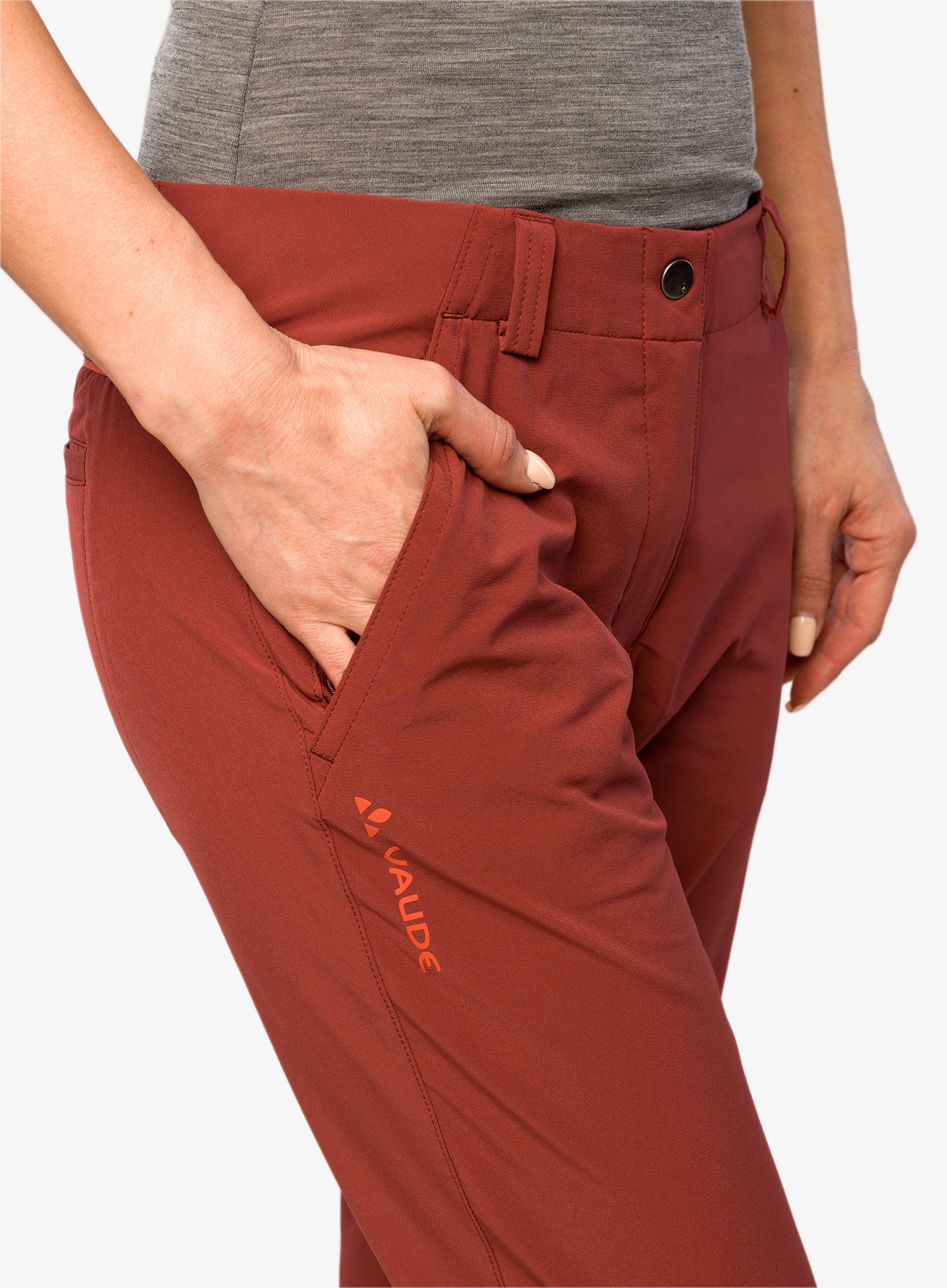 Ženske pohodniške hlače Vaude Skomer Pants II - dark cherry