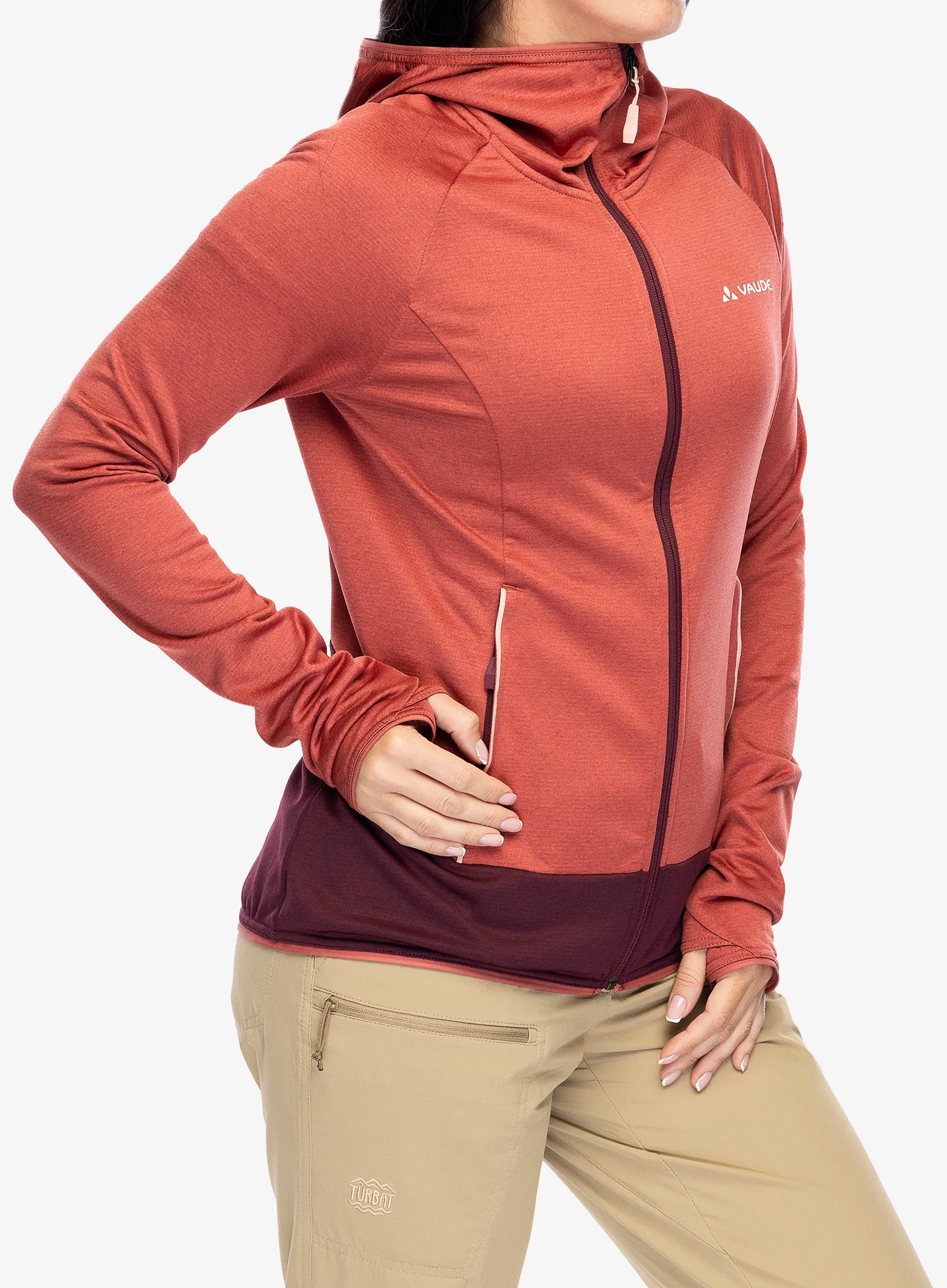 Ženski flis Vaude Tekoa Fleece Jacket II - brick