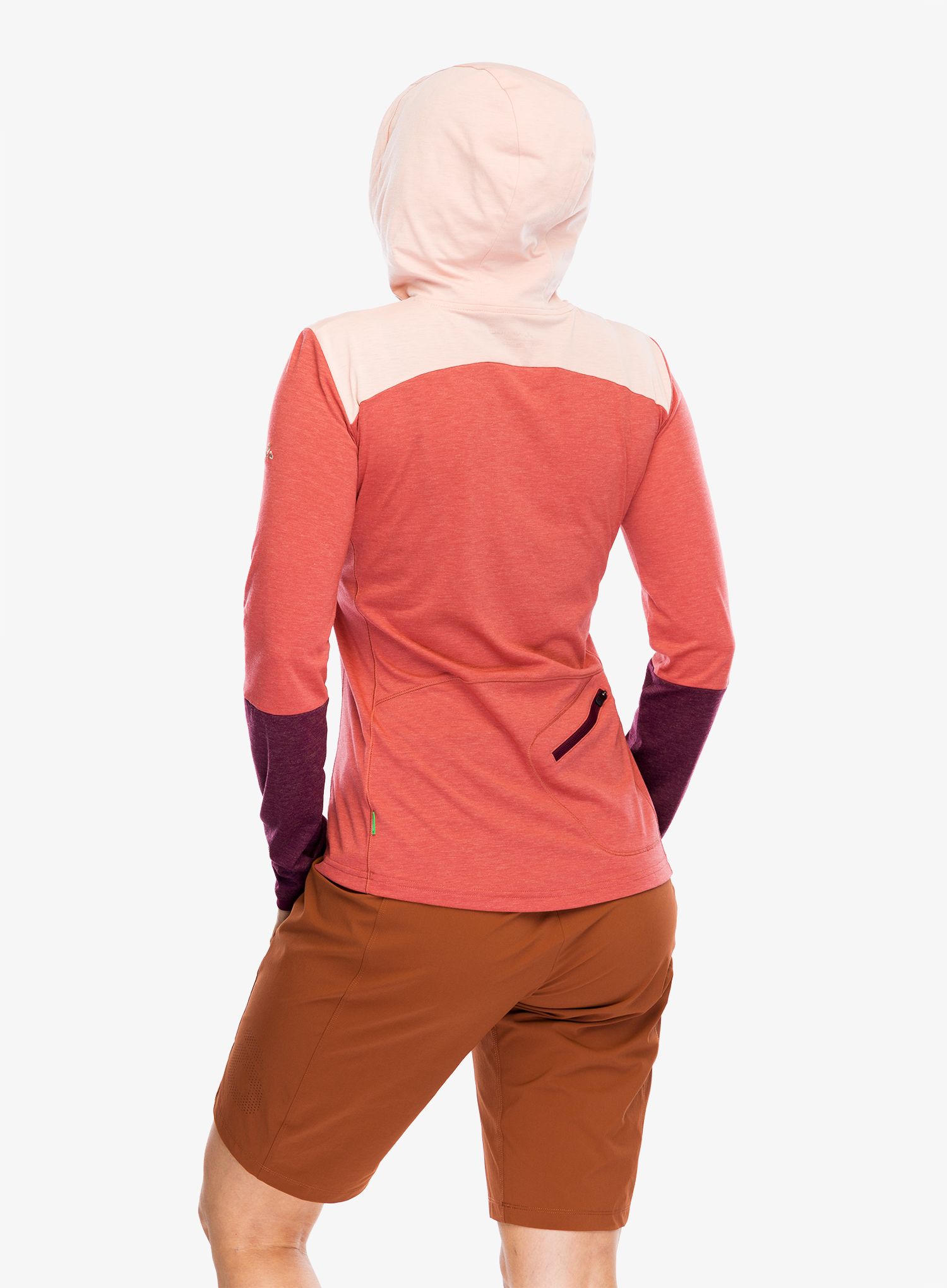 Ženska jopa s kapuco Vaude Tremalzo LS Shirt - brick