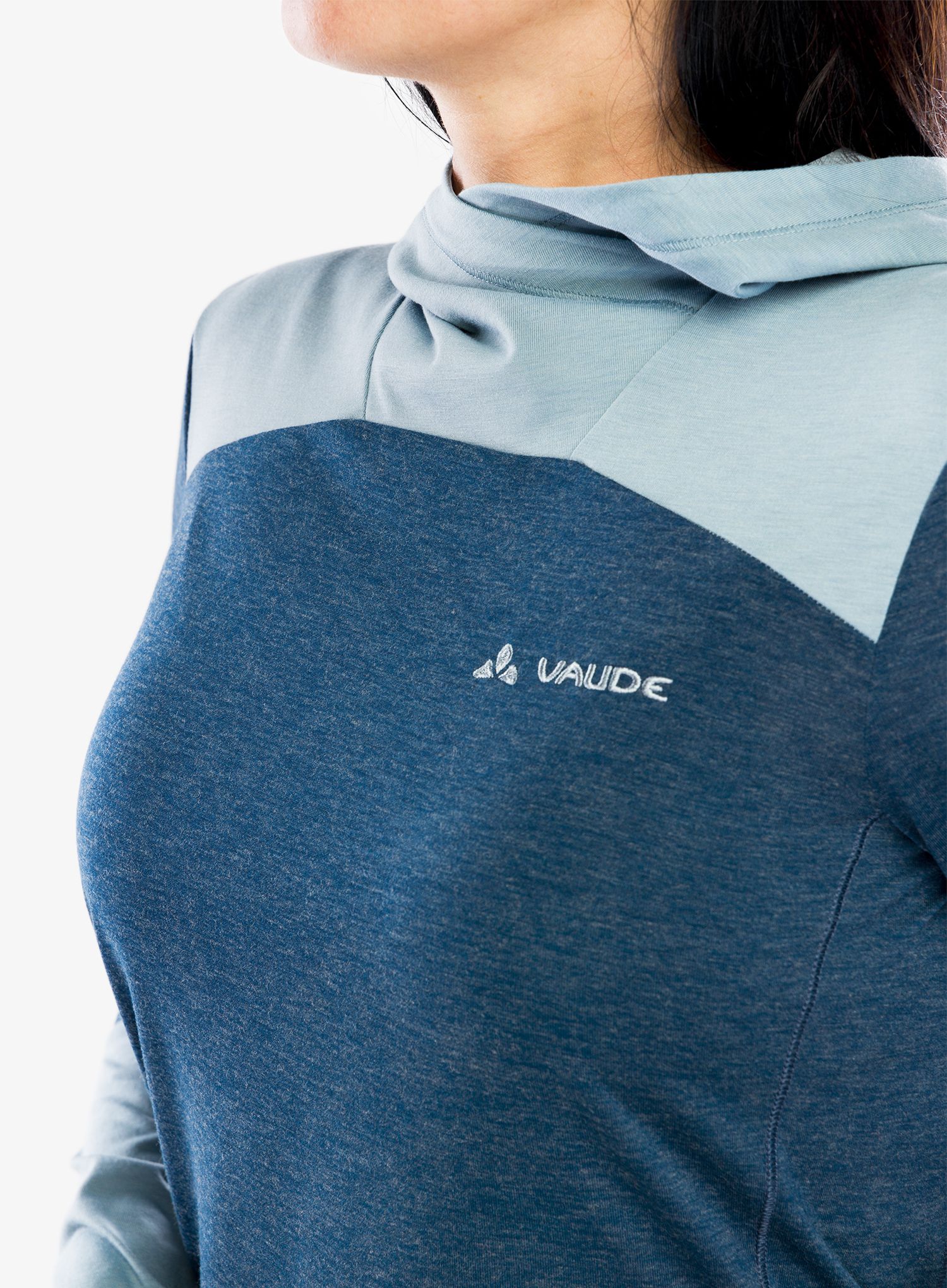 Ženska jopa s kapuco Vaude Tremalzo LS Shirt - dark sea