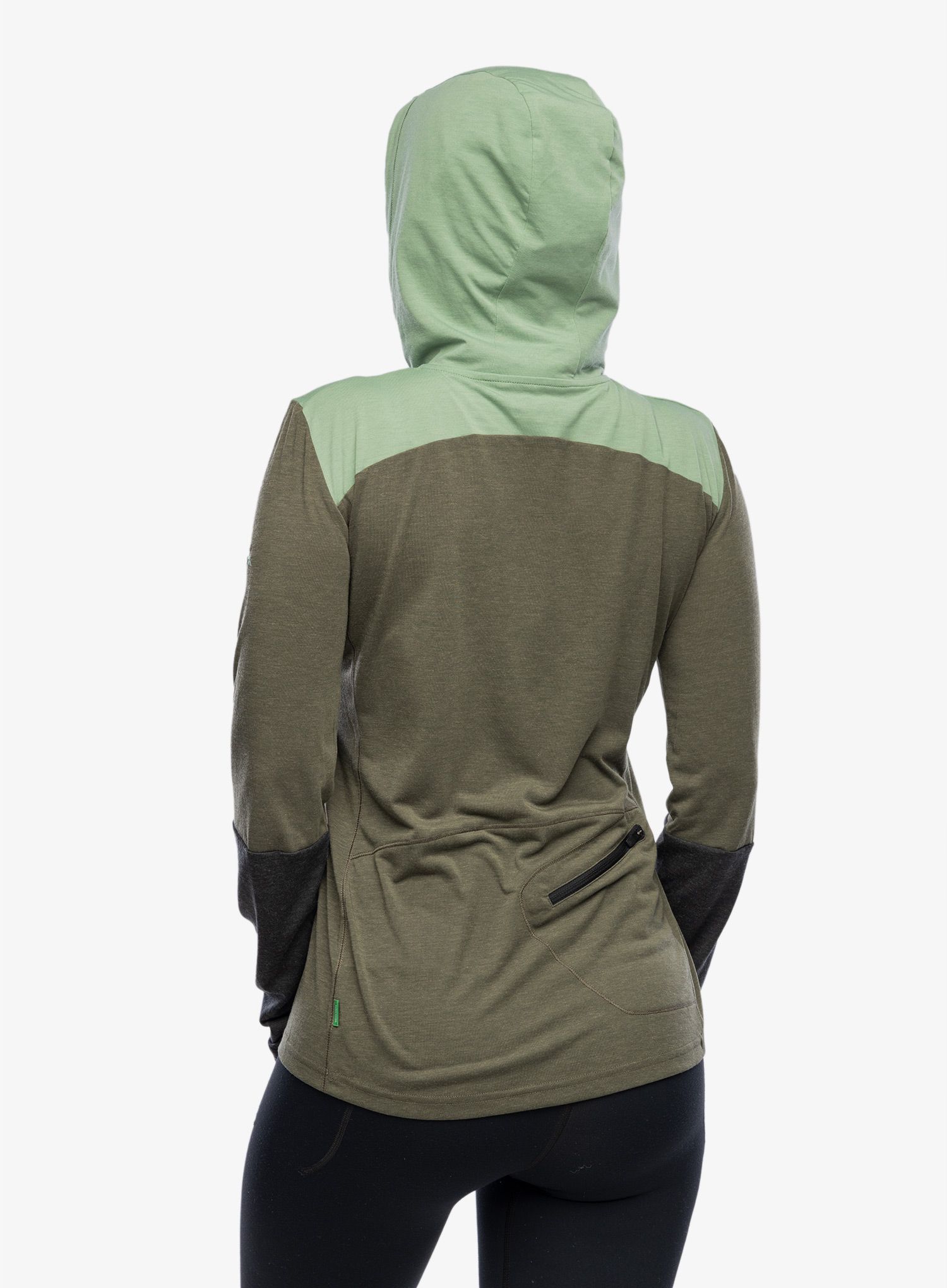 Ženska jopa s kapuco Vaude Tremalzo LS Shirt - khaki