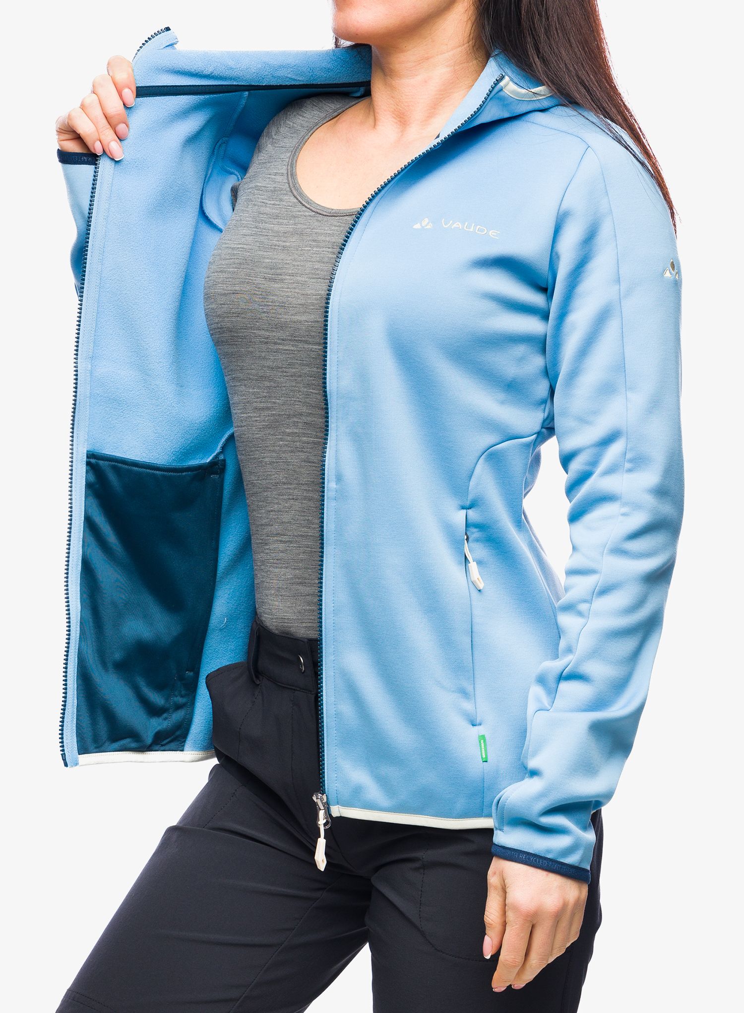 Ženski flis Vaude Valsorda Fleece Hoody - pastel blue