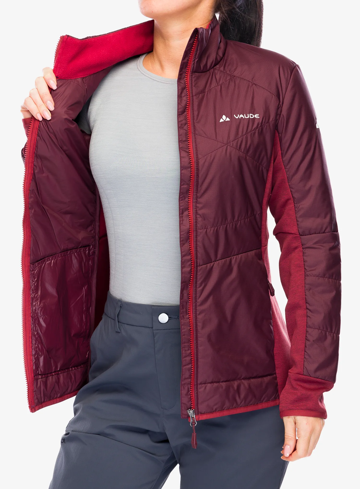 Ženska hibridna jakna Vaude Valsorda Hybrid Jacket - dark oak