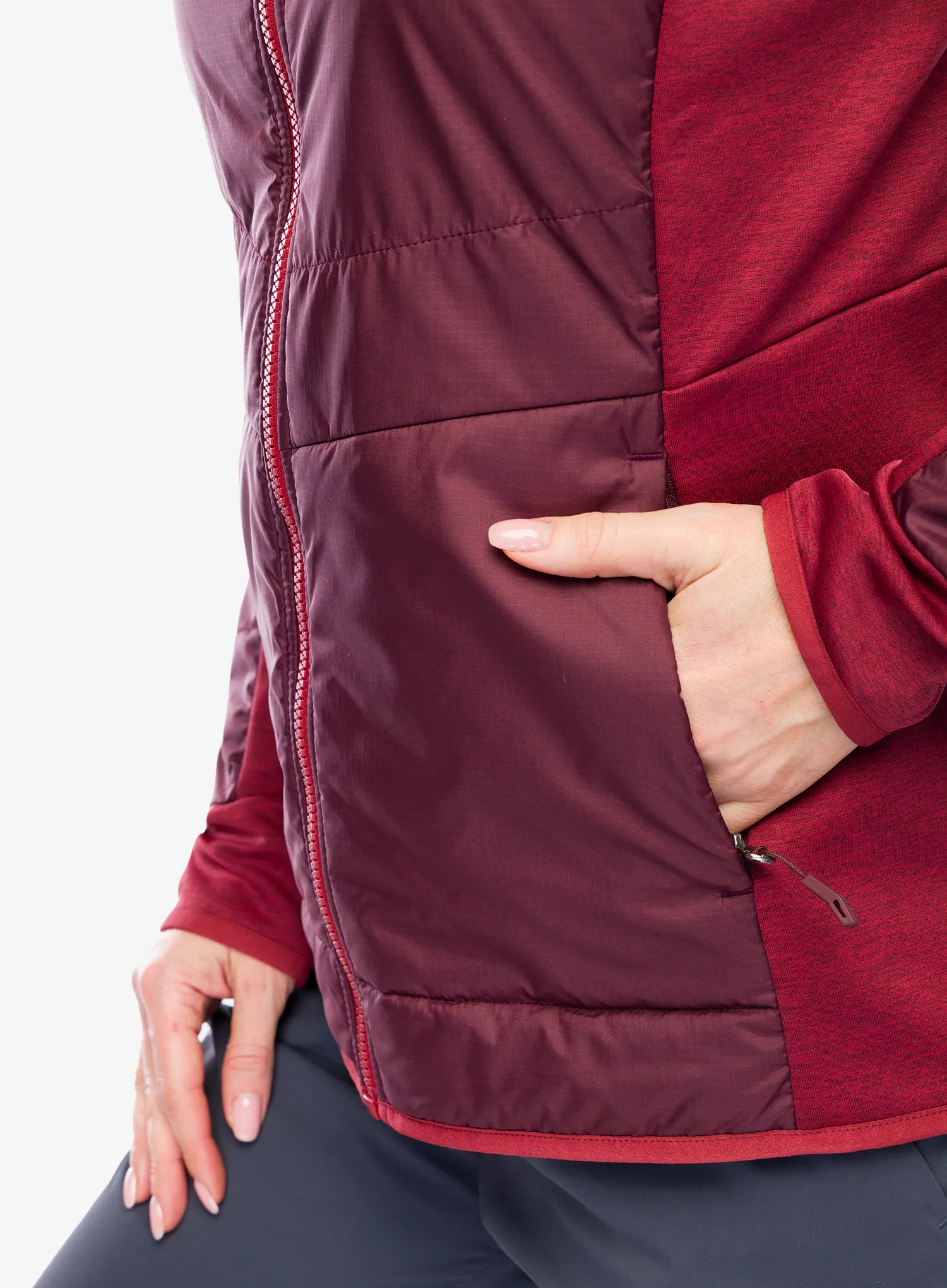 Ženska hibridna jakna Vaude Valsorda Hybrid Jacket - dark oak