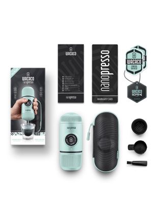 Prenosni kavomat Wacaco Nanopresso Elements + etui - arctic blue