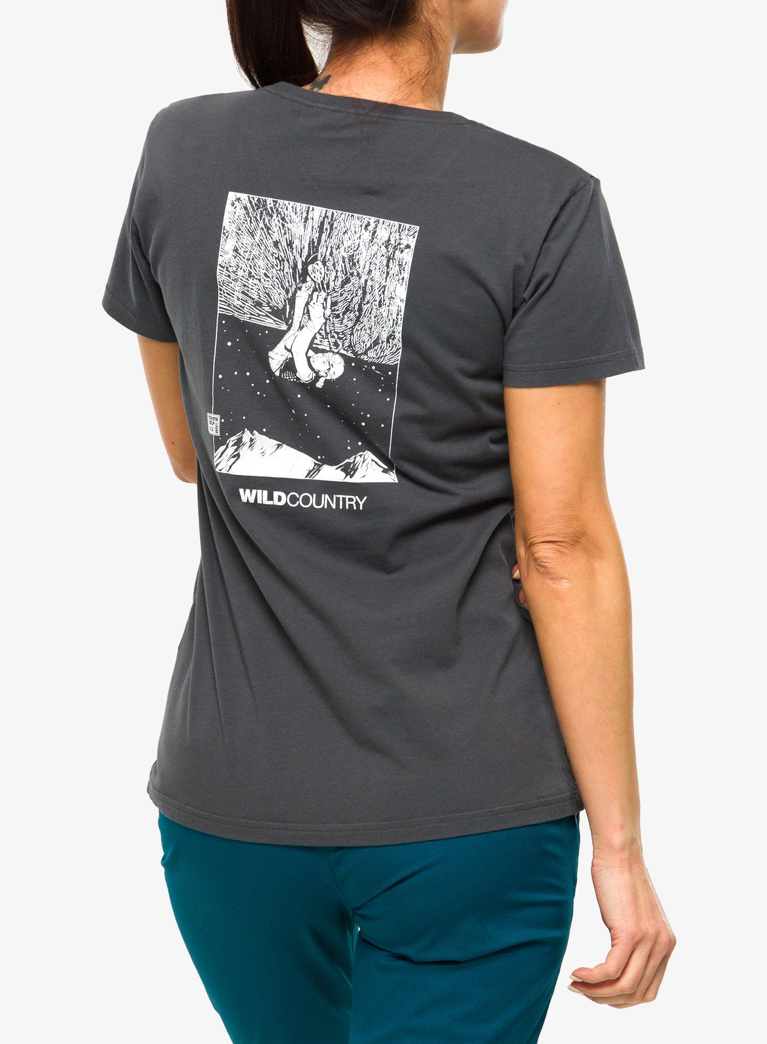 Ženska bombažna majica Wild Country Stamina Tee - onyx