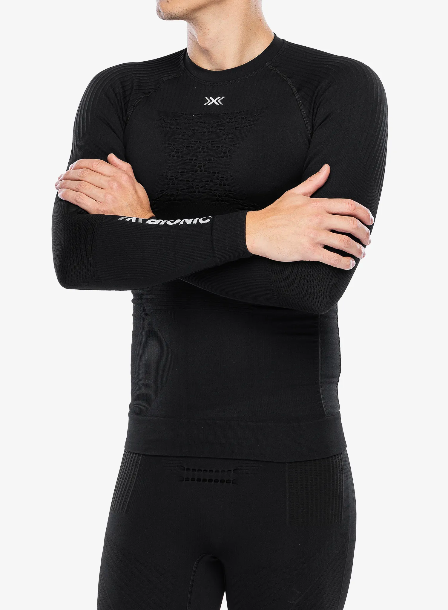 Termo flis jopa X-Bionic Energy Accumulator 4.0 Shirt Round Neck - opal black/arctic white