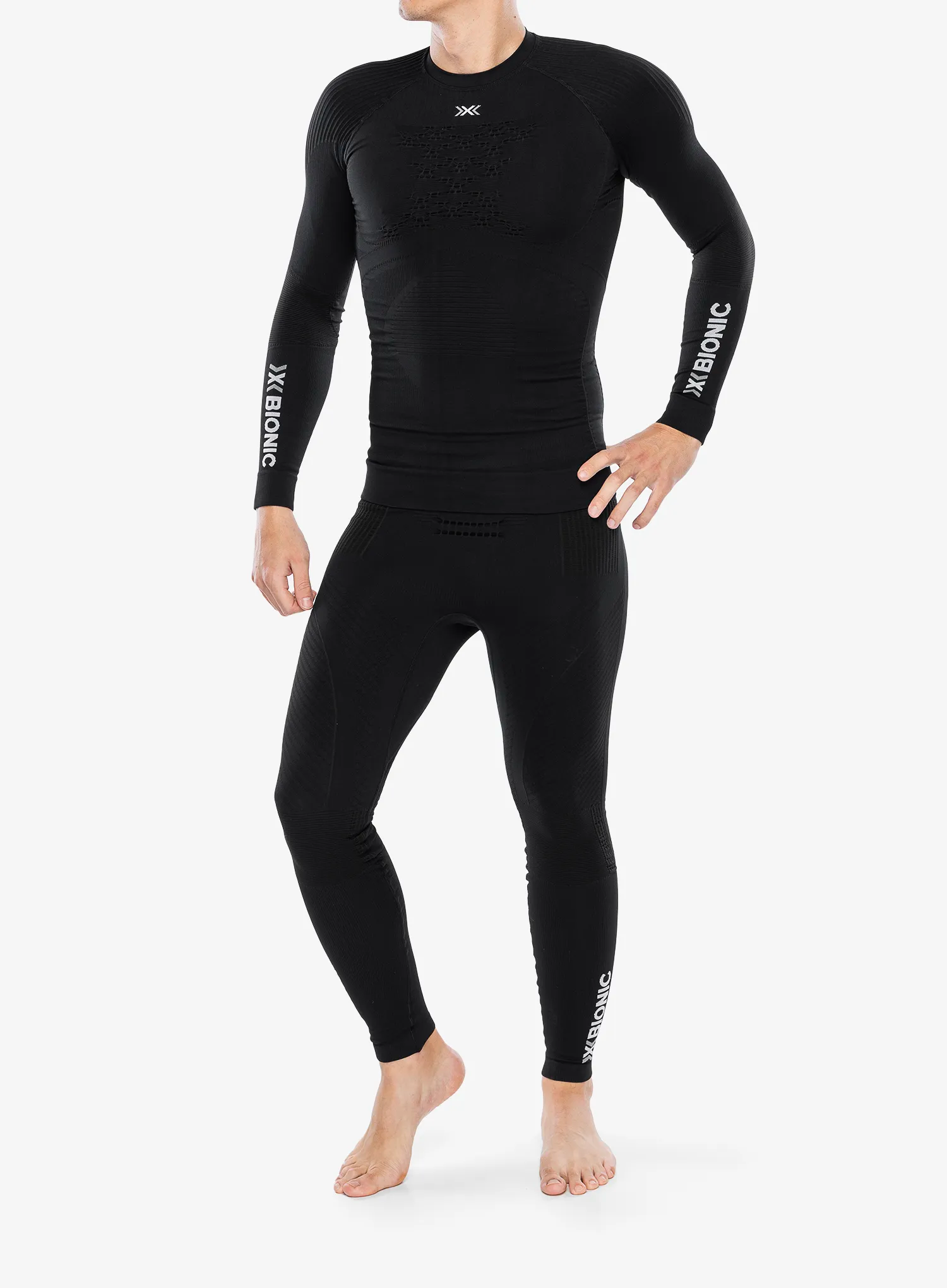 Termo flis jopa X-Bionic Energy Accumulator 4.0 Shirt Round Neck - opal black/arctic white