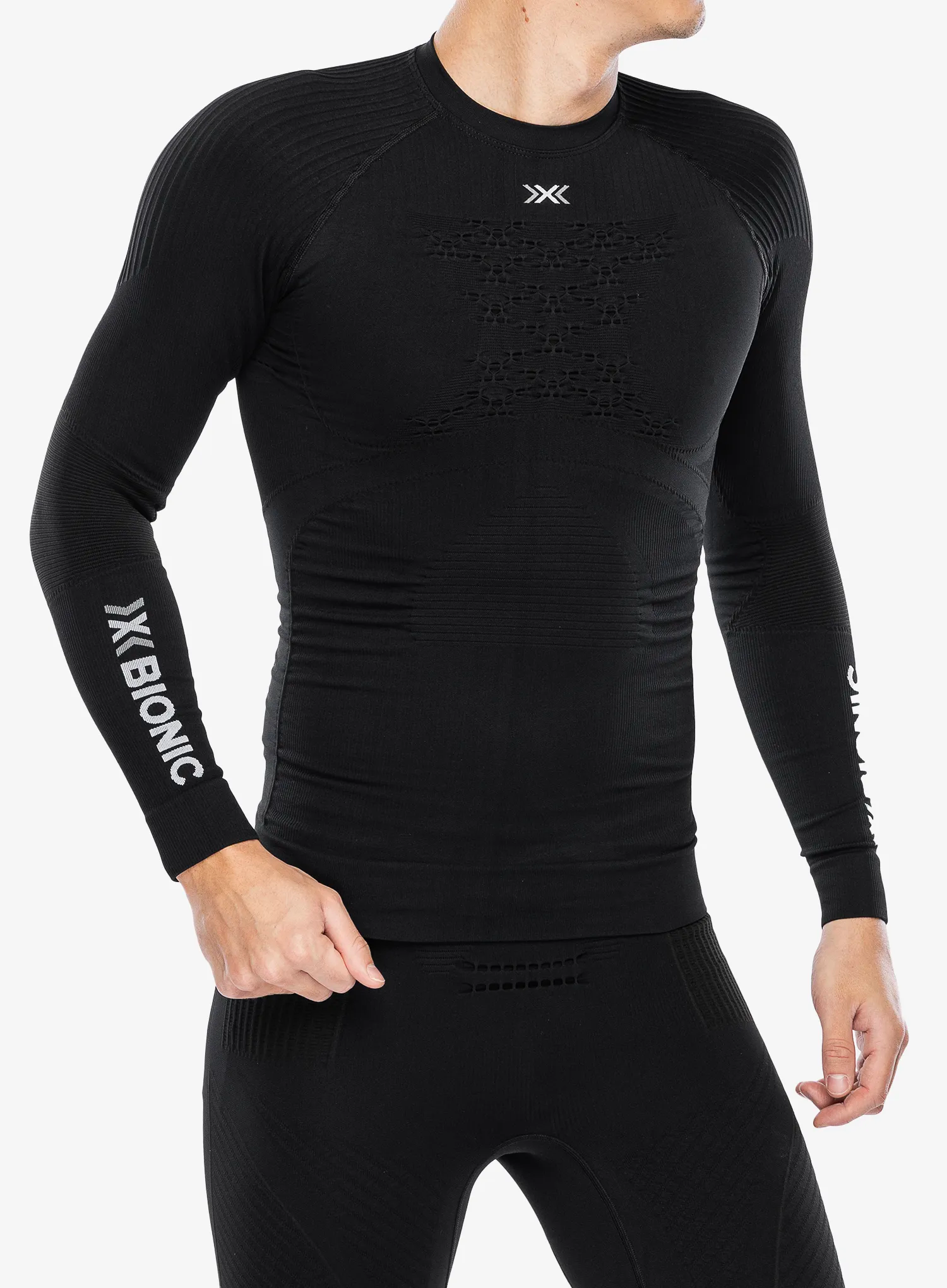 Termo flis jopa X-Bionic Energy Accumulator 4.0 Shirt Round Neck - opal black/arctic white