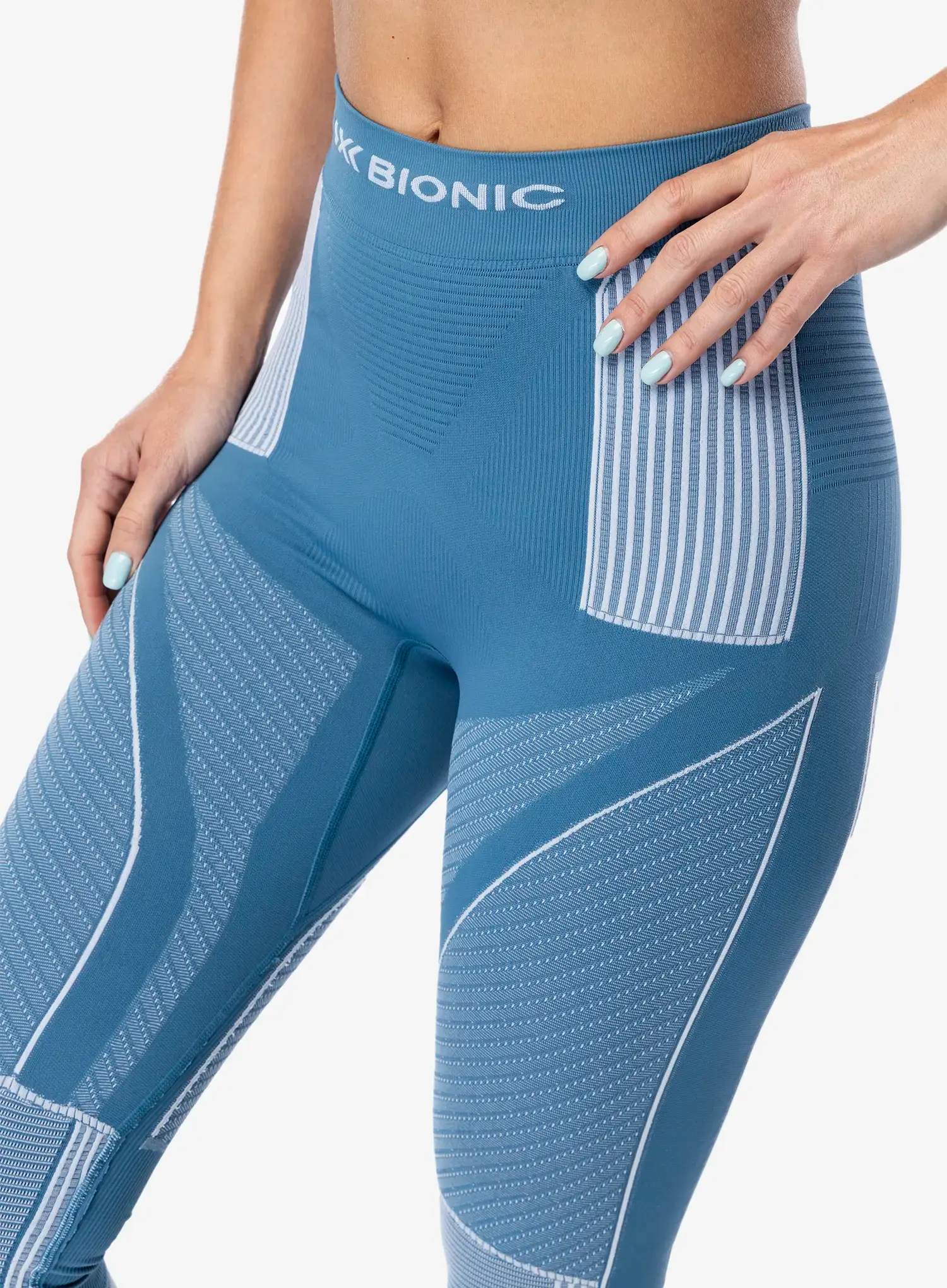 Ženske termo pajkice X-Bionic Energy Accumulator 4.0 Pants - mineral blue/arctic white