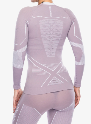 Ženska termo flis jopa X-Bionic Energy Accumulator Light Shirt LS - lavender/arctic white