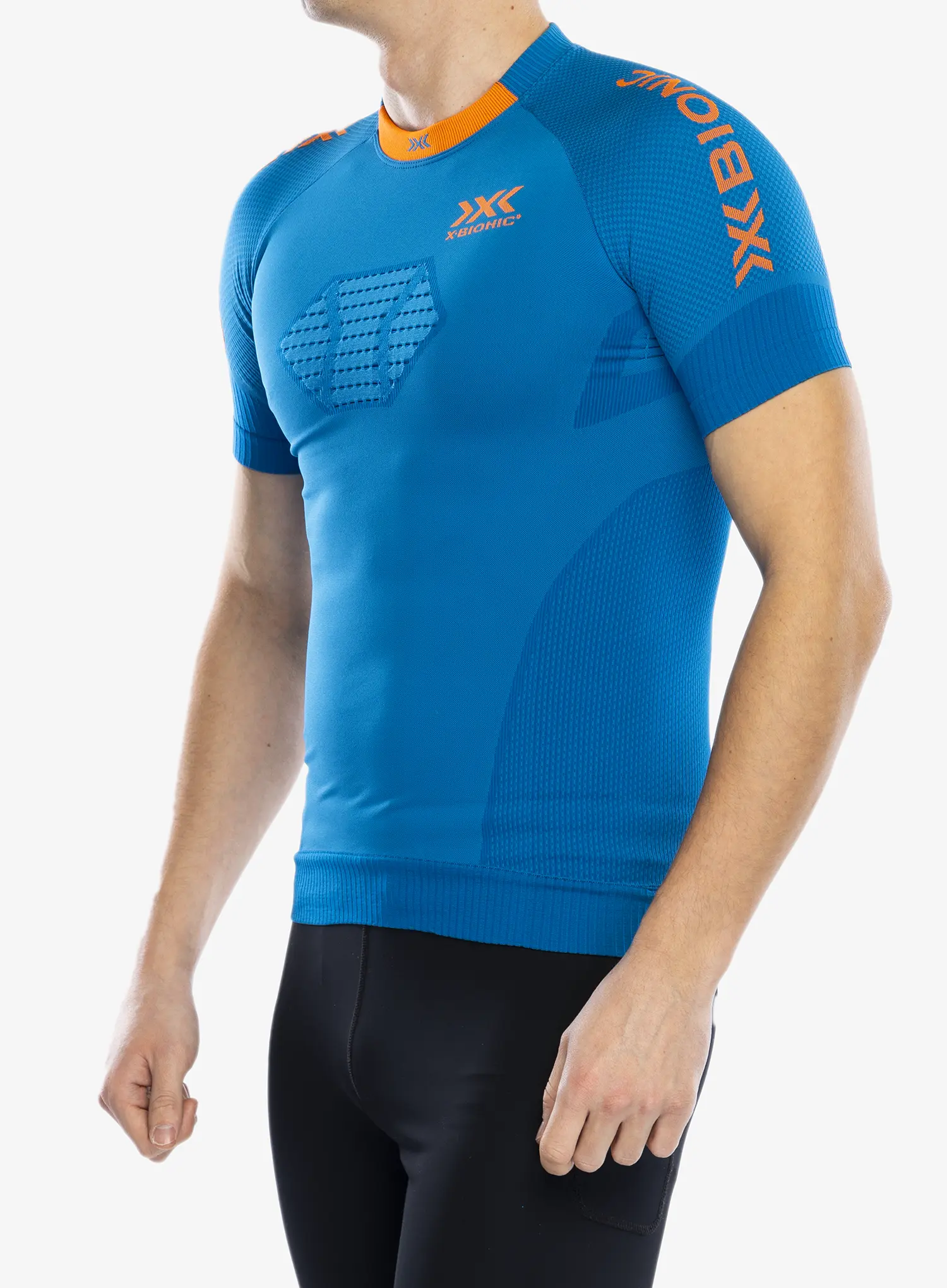 Moška majica X-Bionic Invent 4.0 Run Speed - teal blue/kurkuma orange