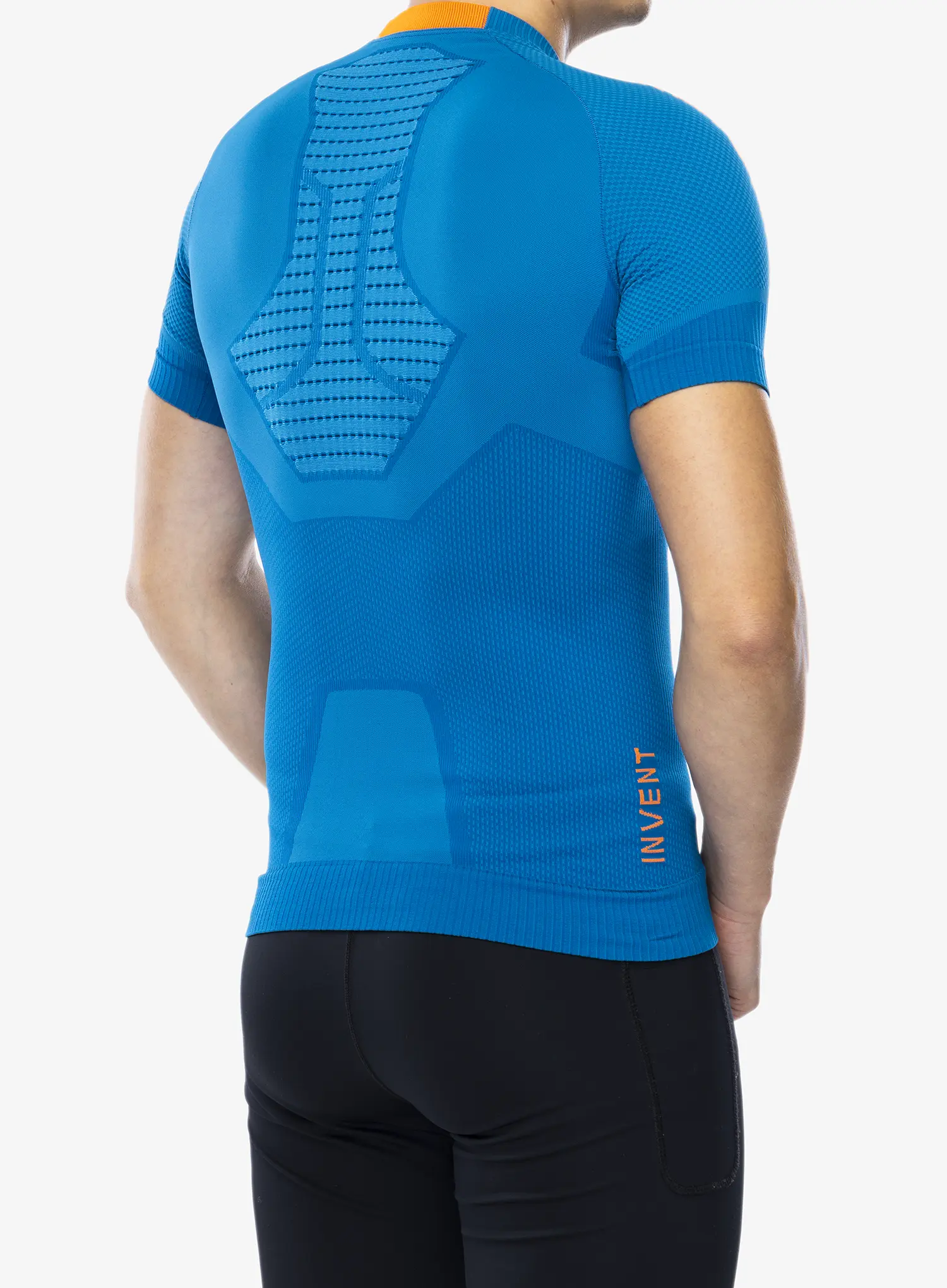Moška majica X-Bionic Invent 4.0 Run Speed - teal blue/kurkuma orange
