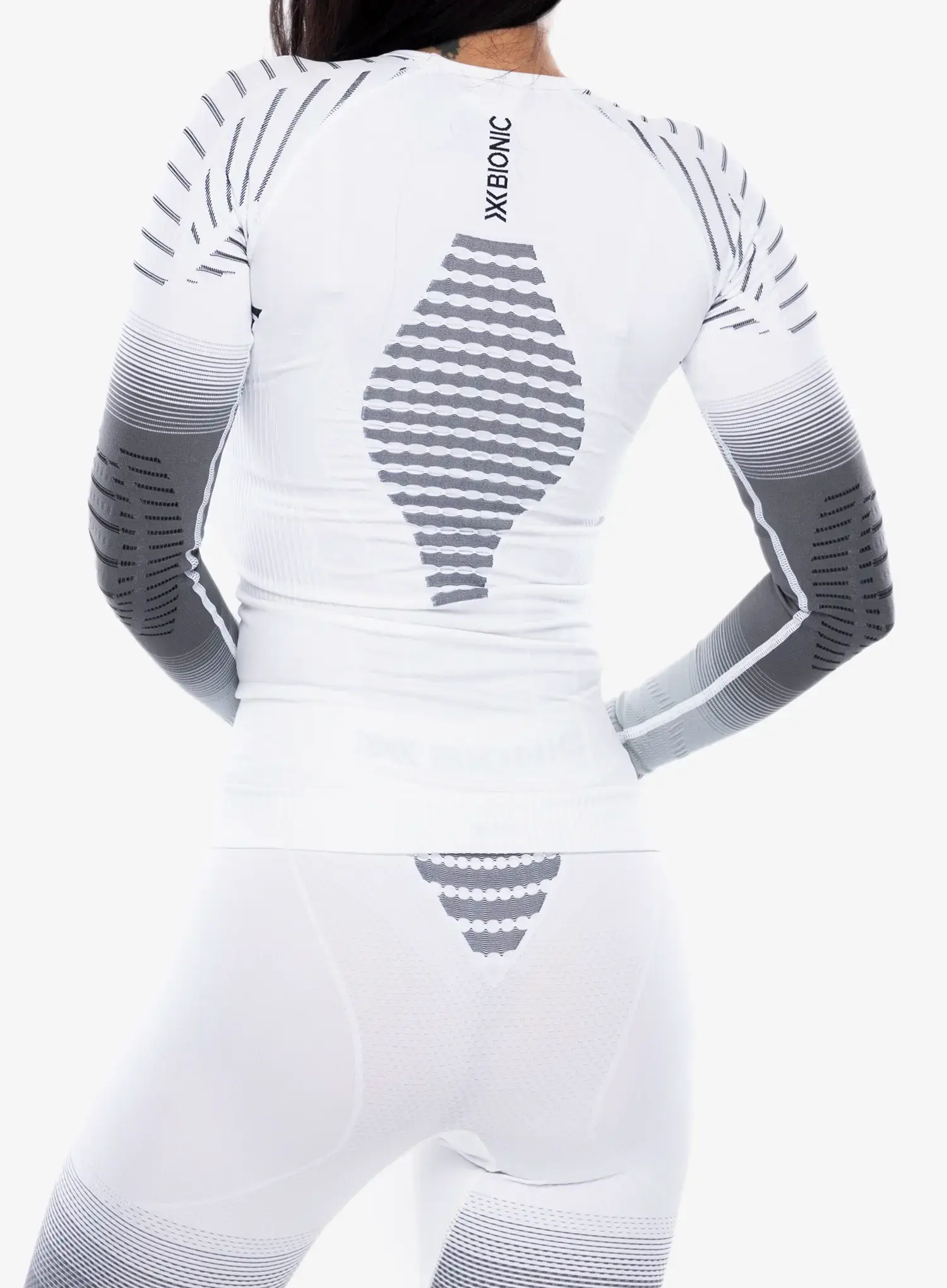 Ženska termo flis jopa X-Bionic Invent Fx Shirt LS - x white/grey/light grey