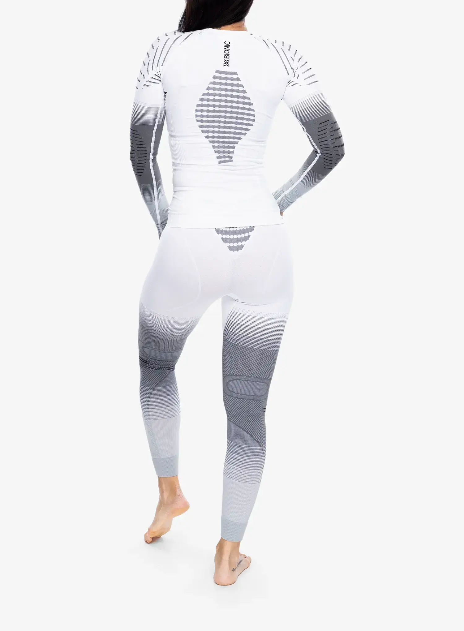 Ženska termo flis jopa X-Bionic Invent Fx Shirt LS - x white/grey/light grey