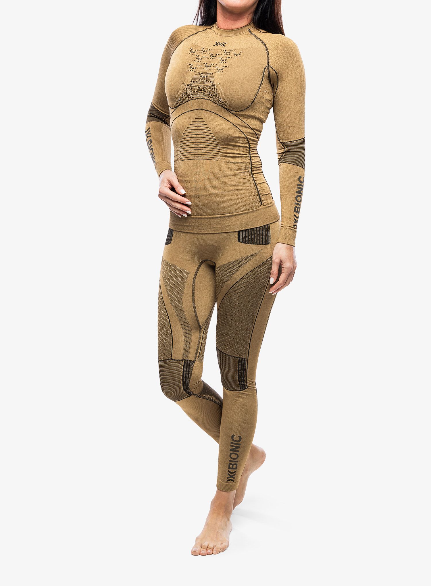 Ženska termo flis jopa X-Bionic Radiactor 4.0 Shirt LG SL - gold/black
