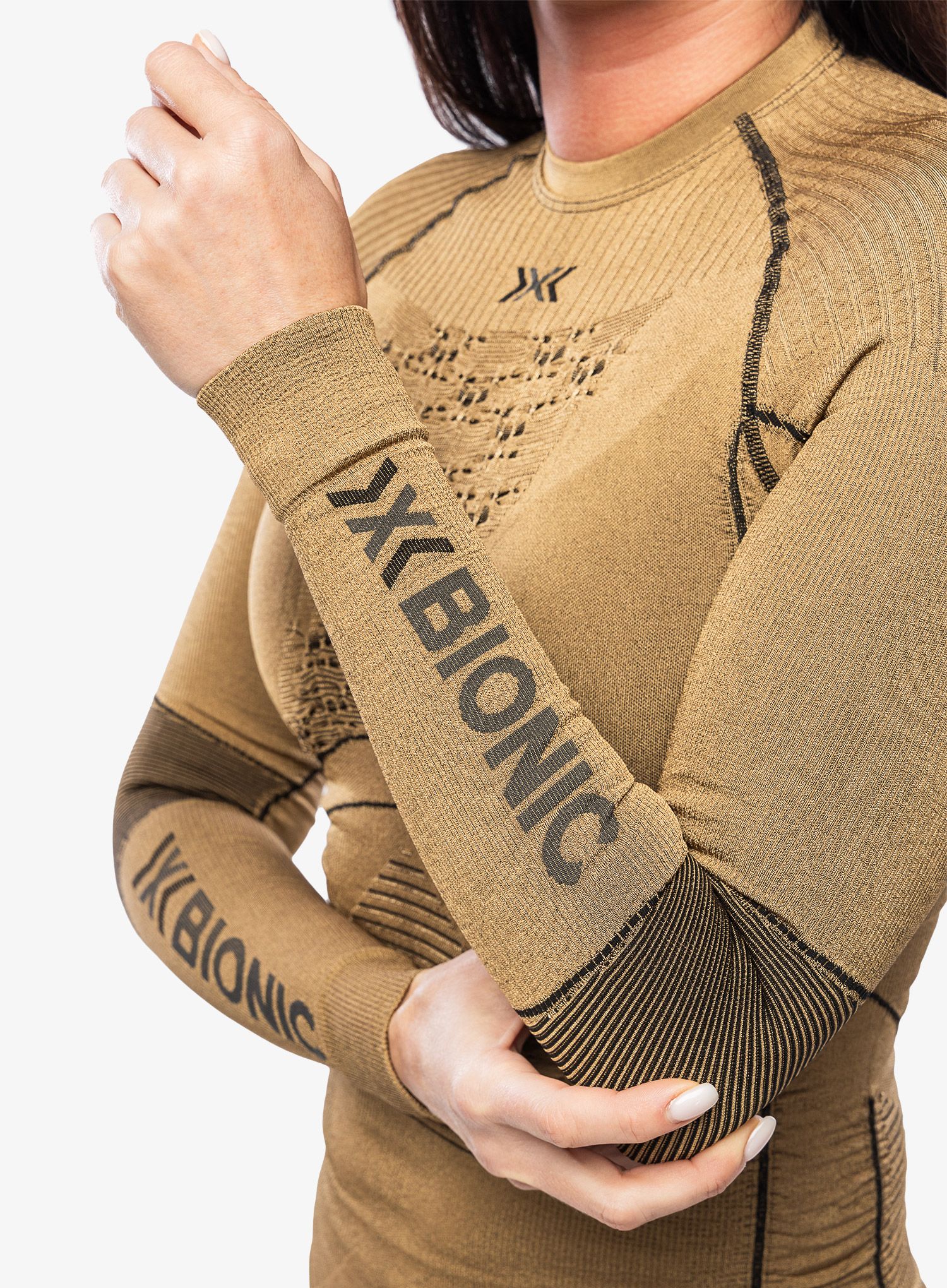Ženska termo flis jopa X-Bionic Radiactor 4.0 Shirt LG SL - gold/black