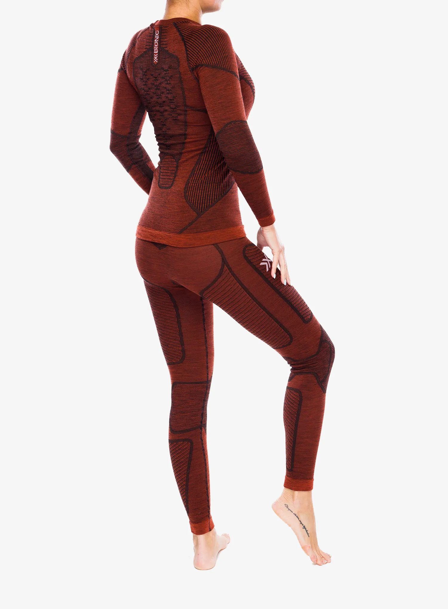 Ženska termo flis jopa X-Bionic Symbio Merino Shirt LS - clay