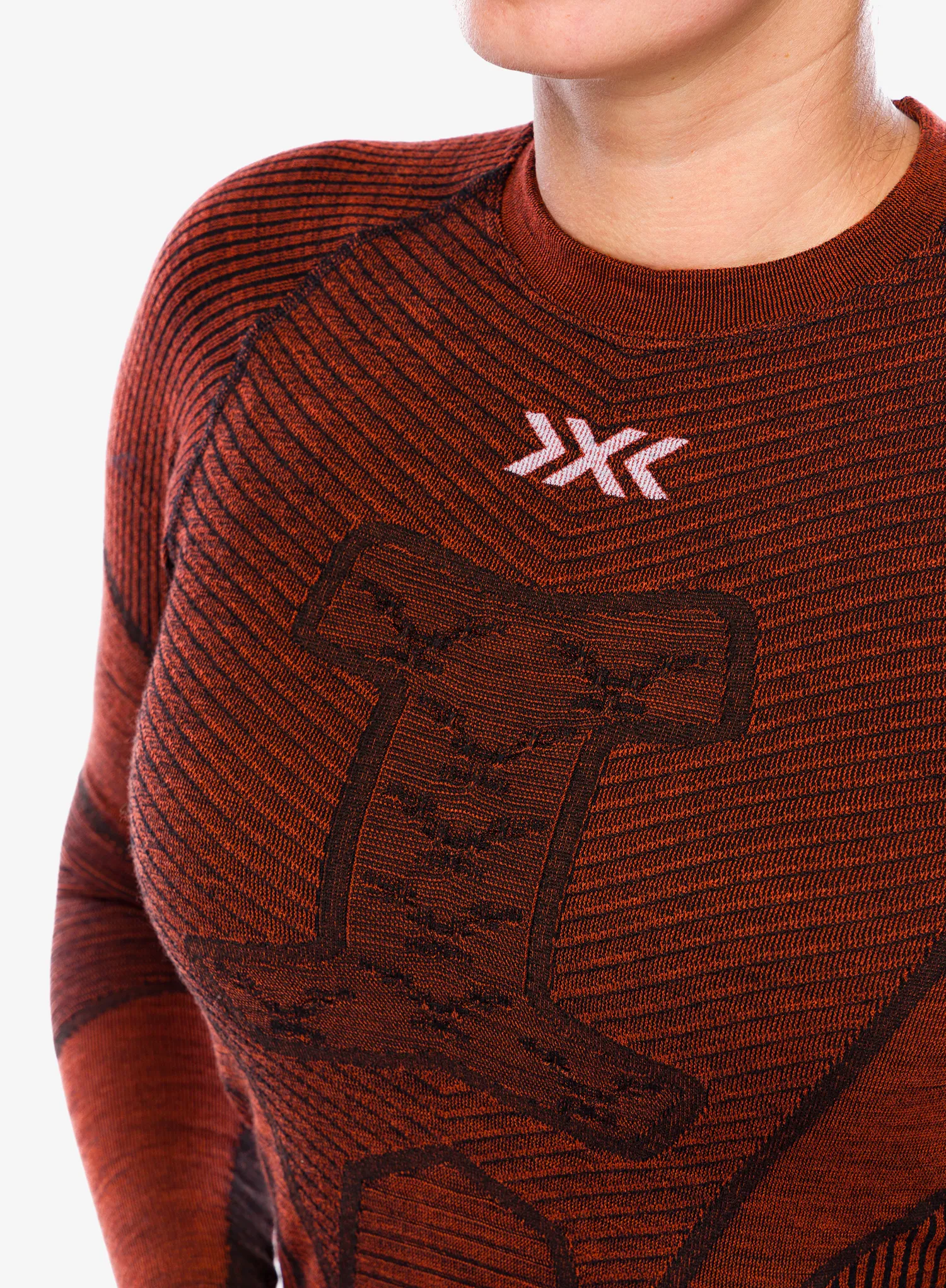 Ženska termo flis jopa X-Bionic Symbio Merino Shirt LS - clay