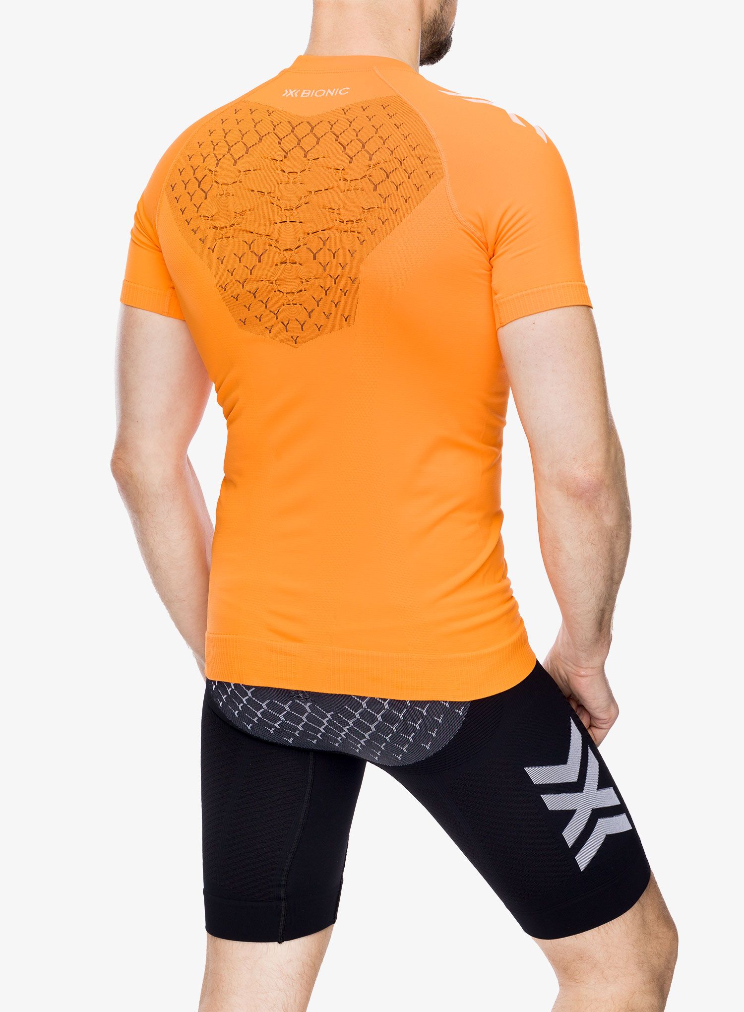 Majica za tek X-Bionic Twyce Run Shirt S/S - blazing orange/arctic white