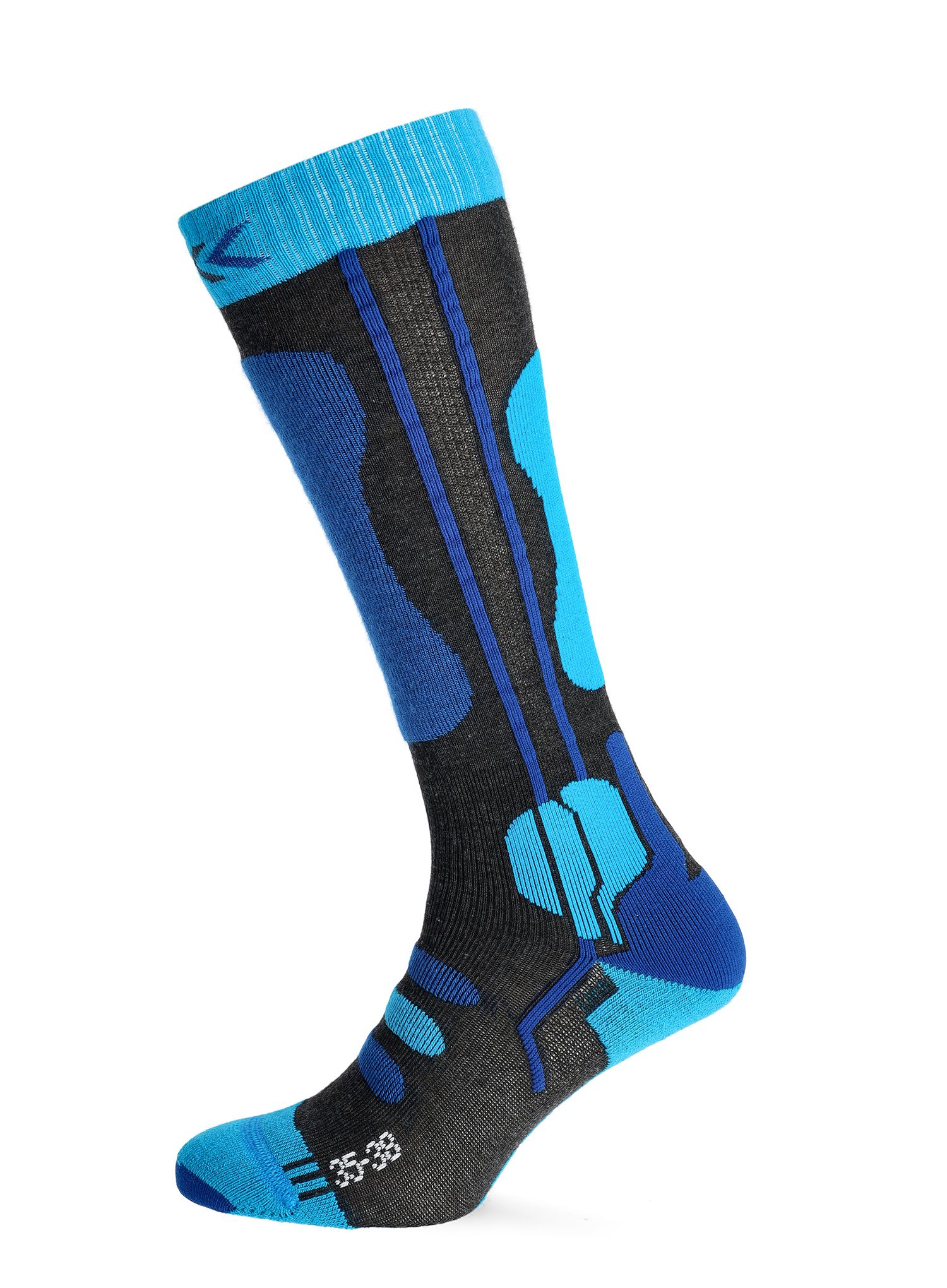 Smučarske nogavice X-Socks Ski JR 4.0 - anthracite melange/blue