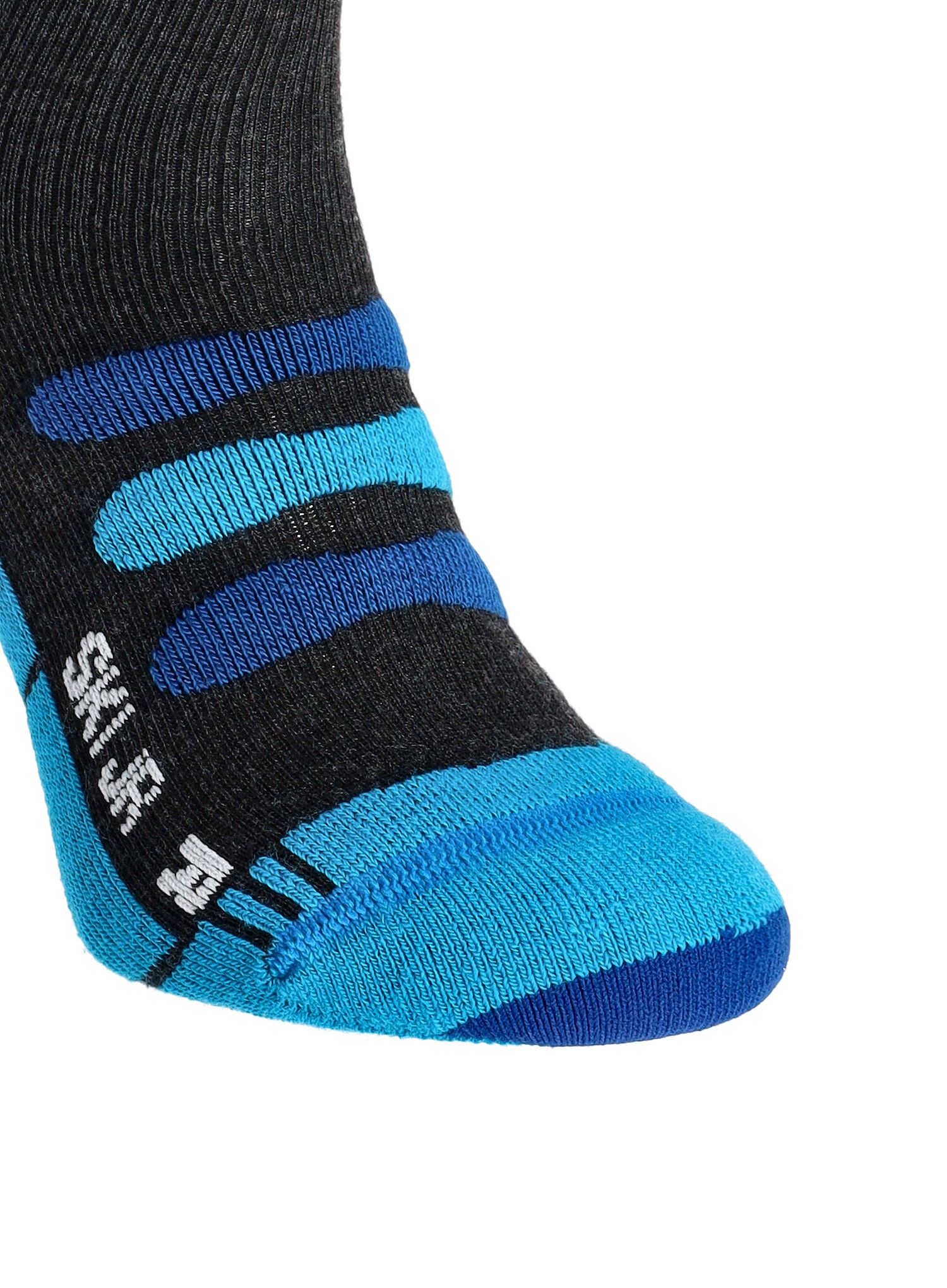 Smučarske nogavice X-Socks Ski JR 4.0 - anthracite melange/blue