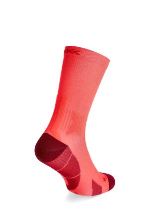 Tekaške nogavice X-Socks Trail Run Discover Crew - fluo red/namib red