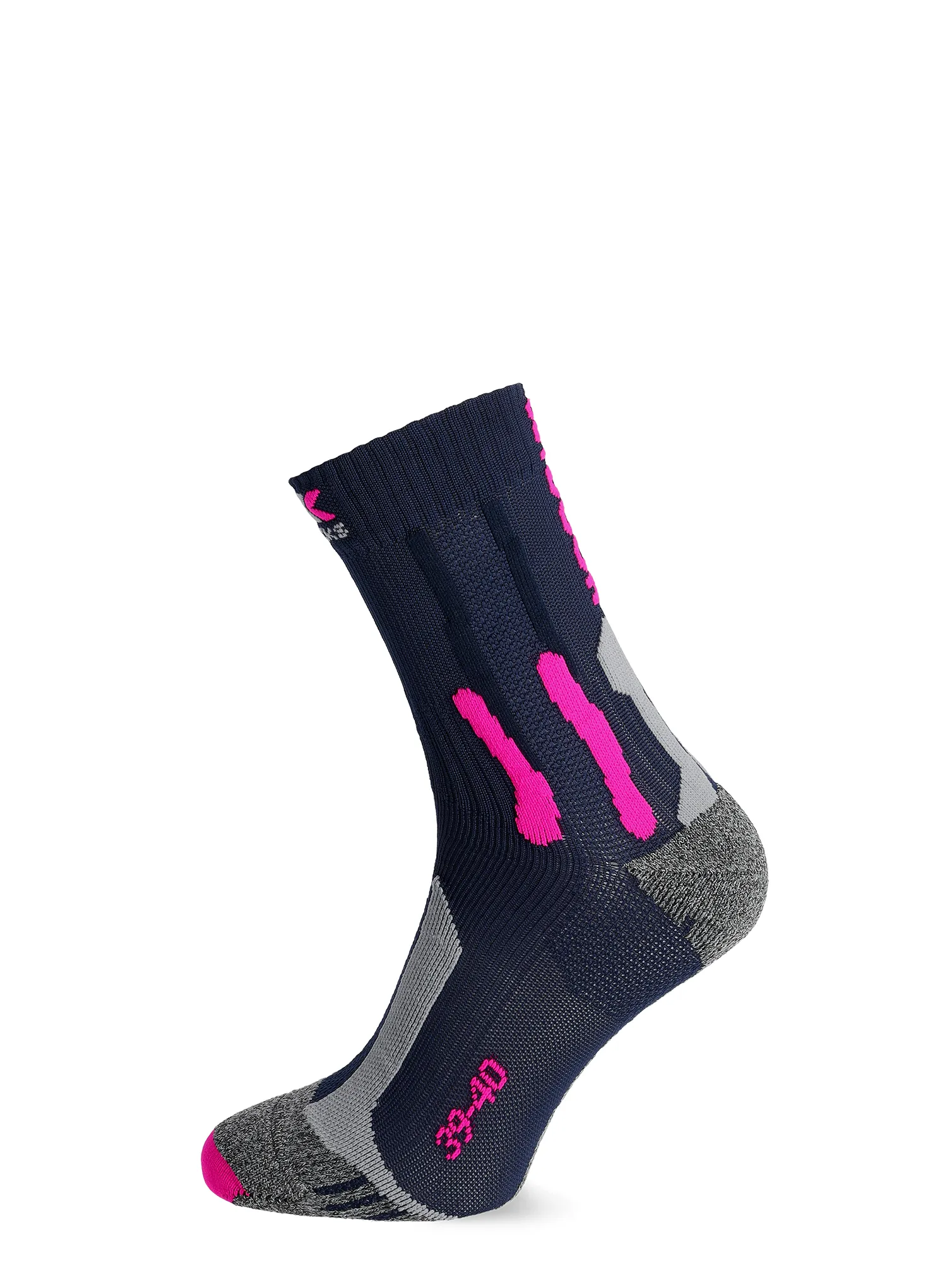 Ženske pohodne nogavice X-Socks Trek Outdoor - m.blue/pink/lt grey melange