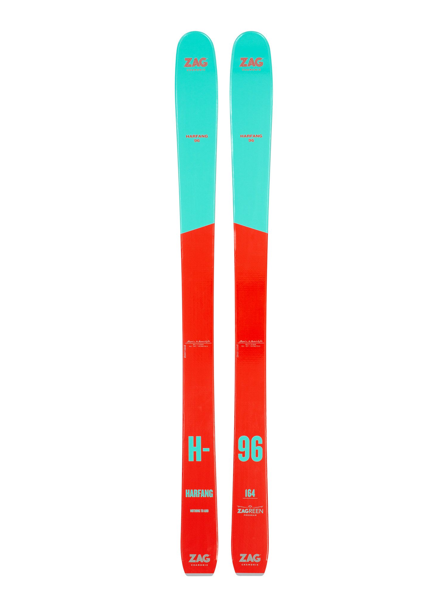 Ženske smuči za turno smučanje ZAG H-96 Lady - orange/turquoise