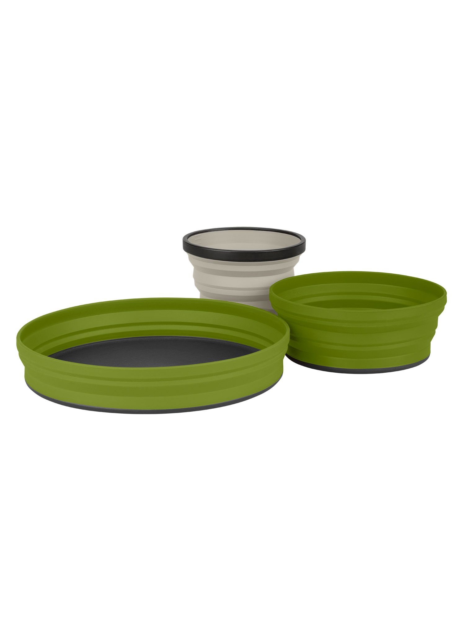 Komplet posode Sea To Summit X-Set: 3-Pce (X-Mug,X Bowl, X Plate & Storage Pouch) - olive/sand