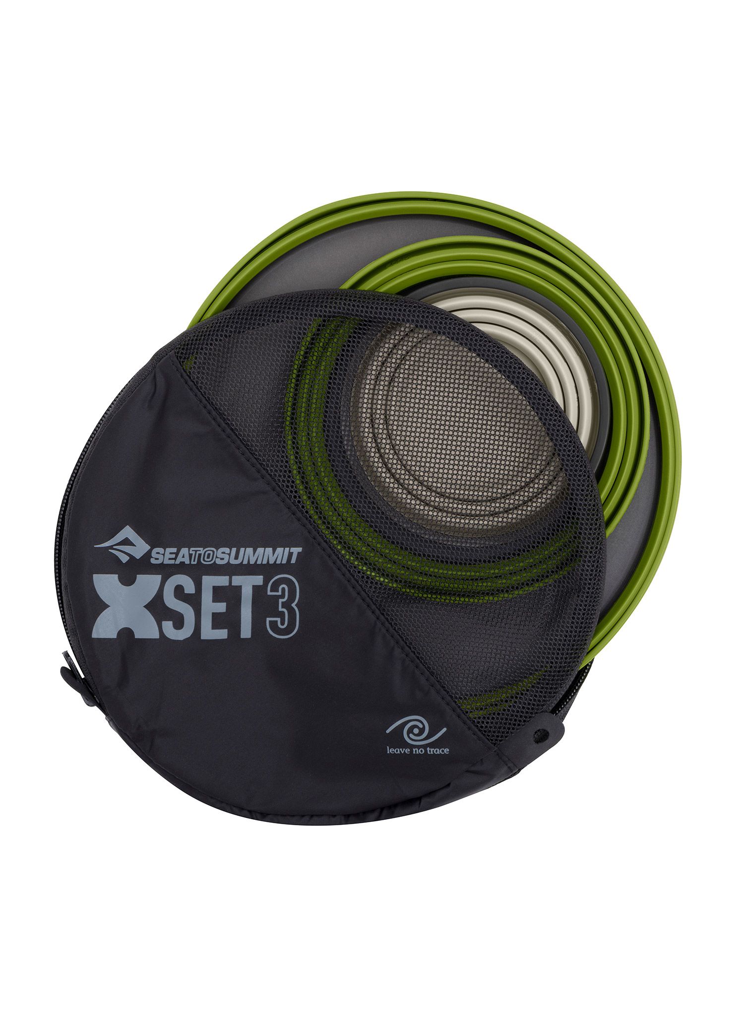 Komplet posode Sea To Summit X-Set: 3-Pce (X-Mug,X Bowl, X Plate & Storage Pouch) - olive/sand