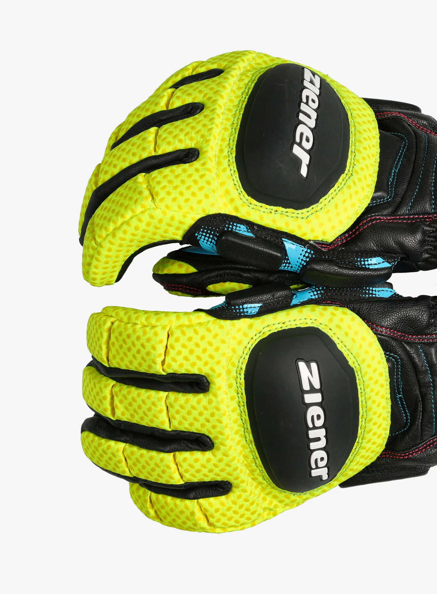 Smučarske rokavice Ziener GATOS PR glove - race black/poison yelow