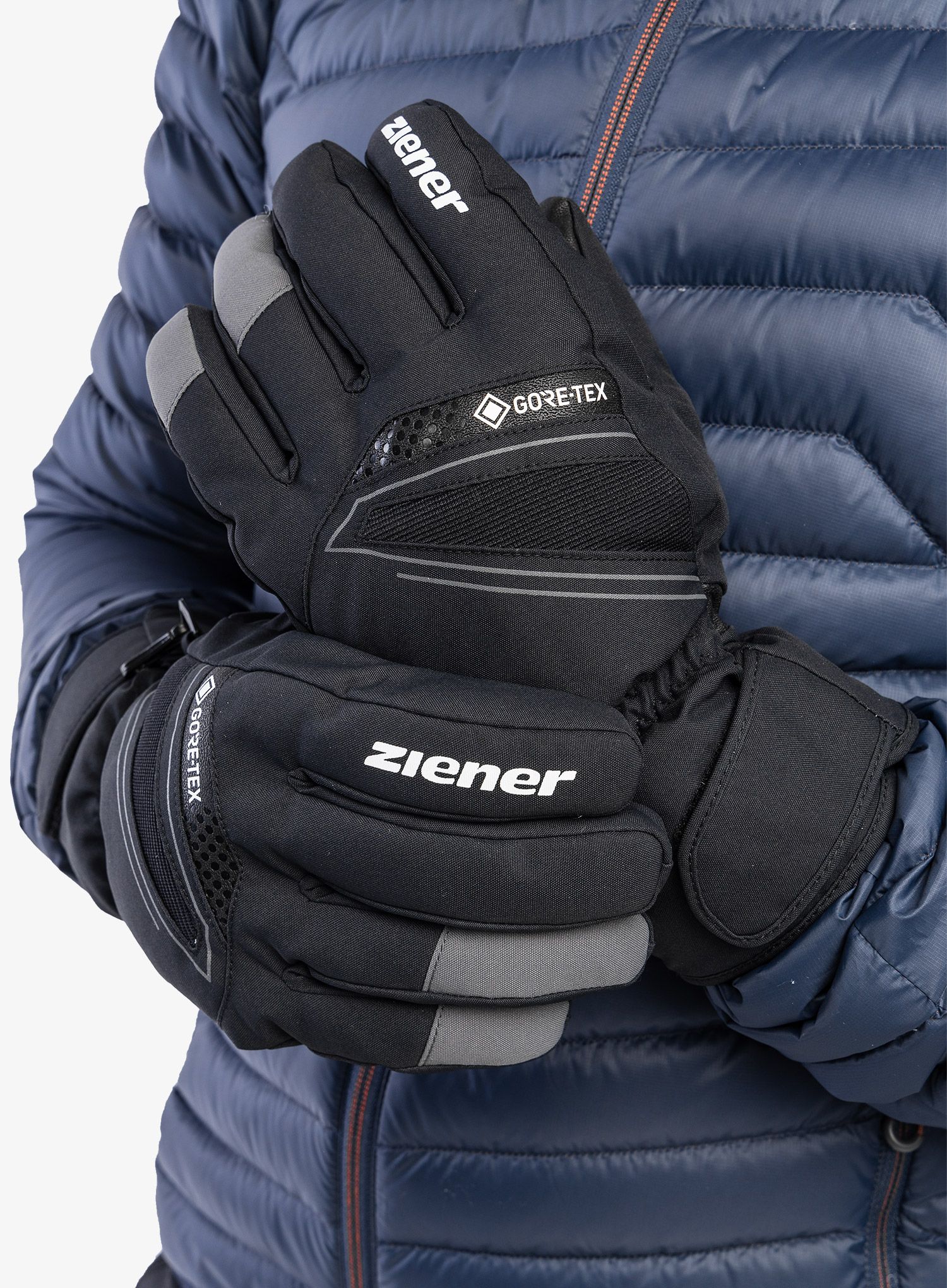 Smučarske rokavice Ziener Gunar GTX - black/magnet