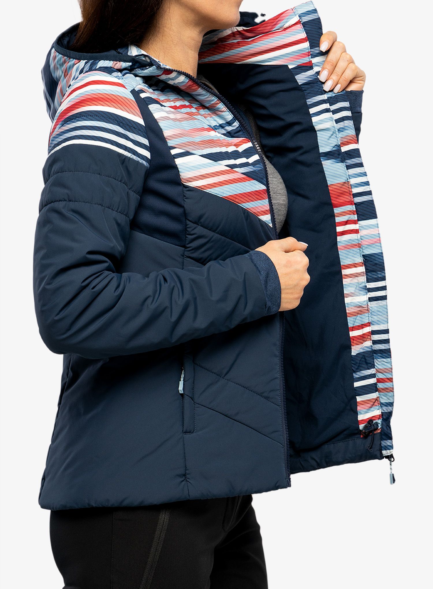 Ženska hibridna jakna Ziener Nafalda - dark navy stripe