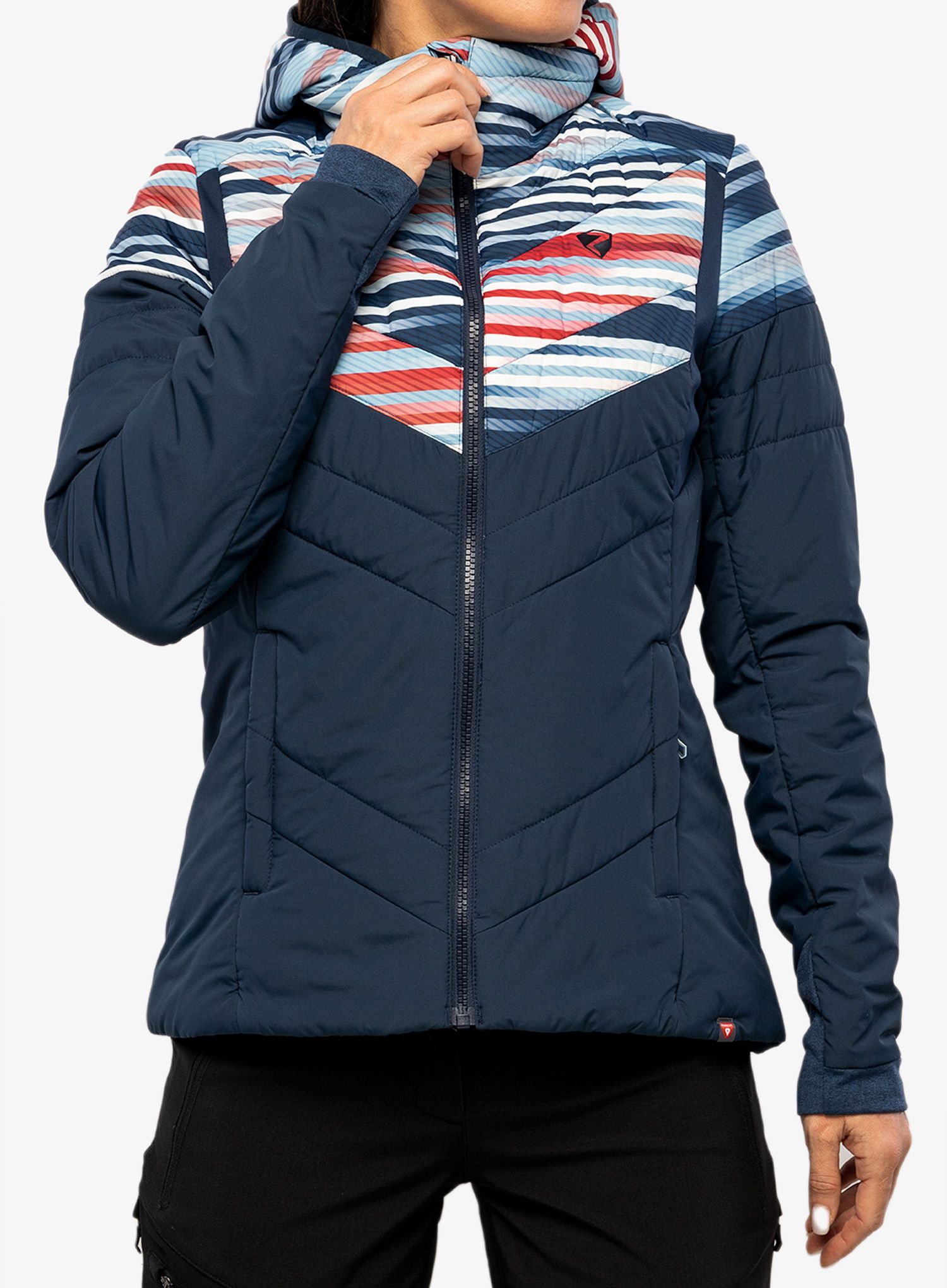 Ženska hibridna jakna Ziener Nafalda - dark navy stripe