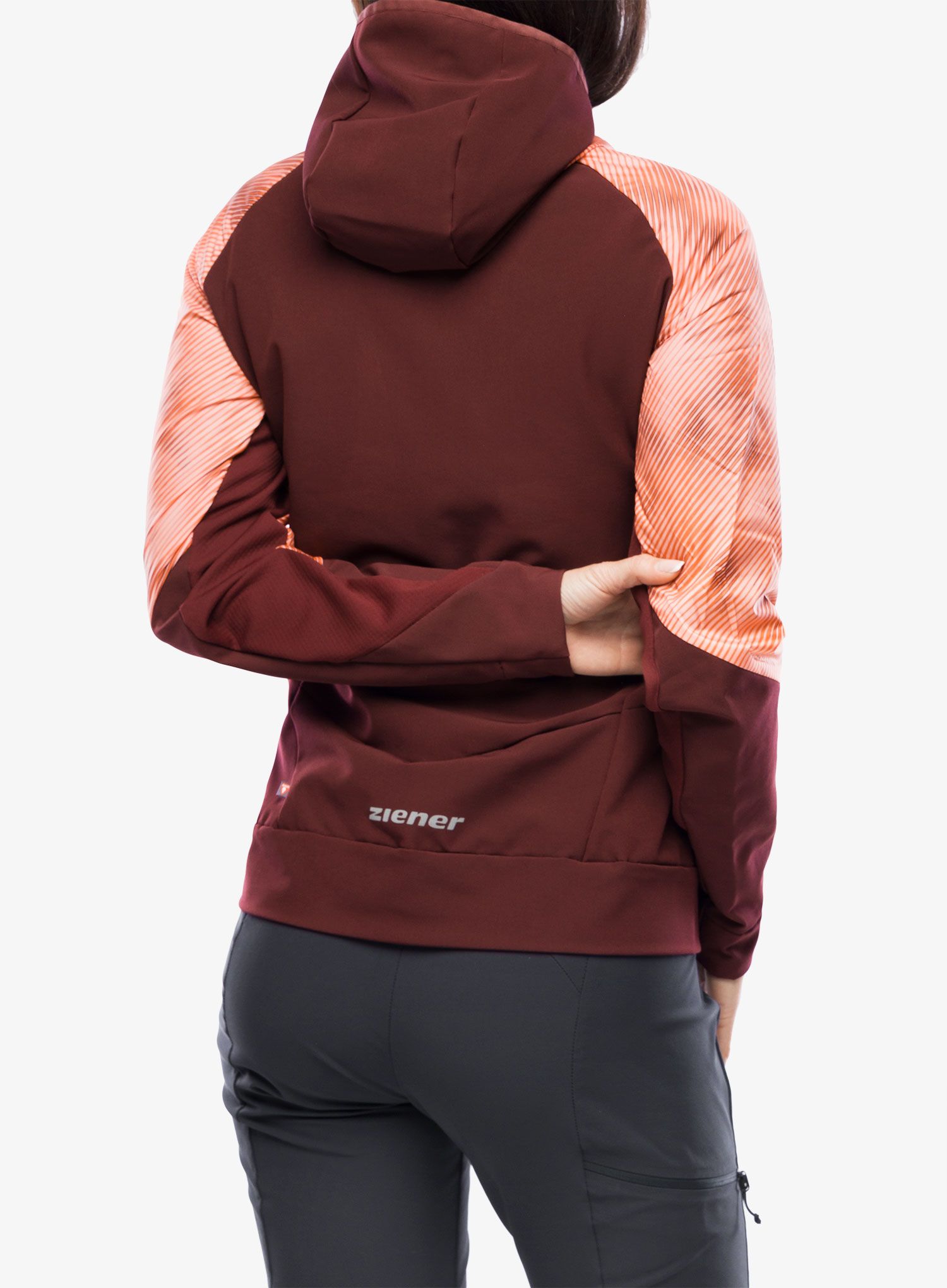 Ženska softshell jakna Ziener Nakima - pink stripe print