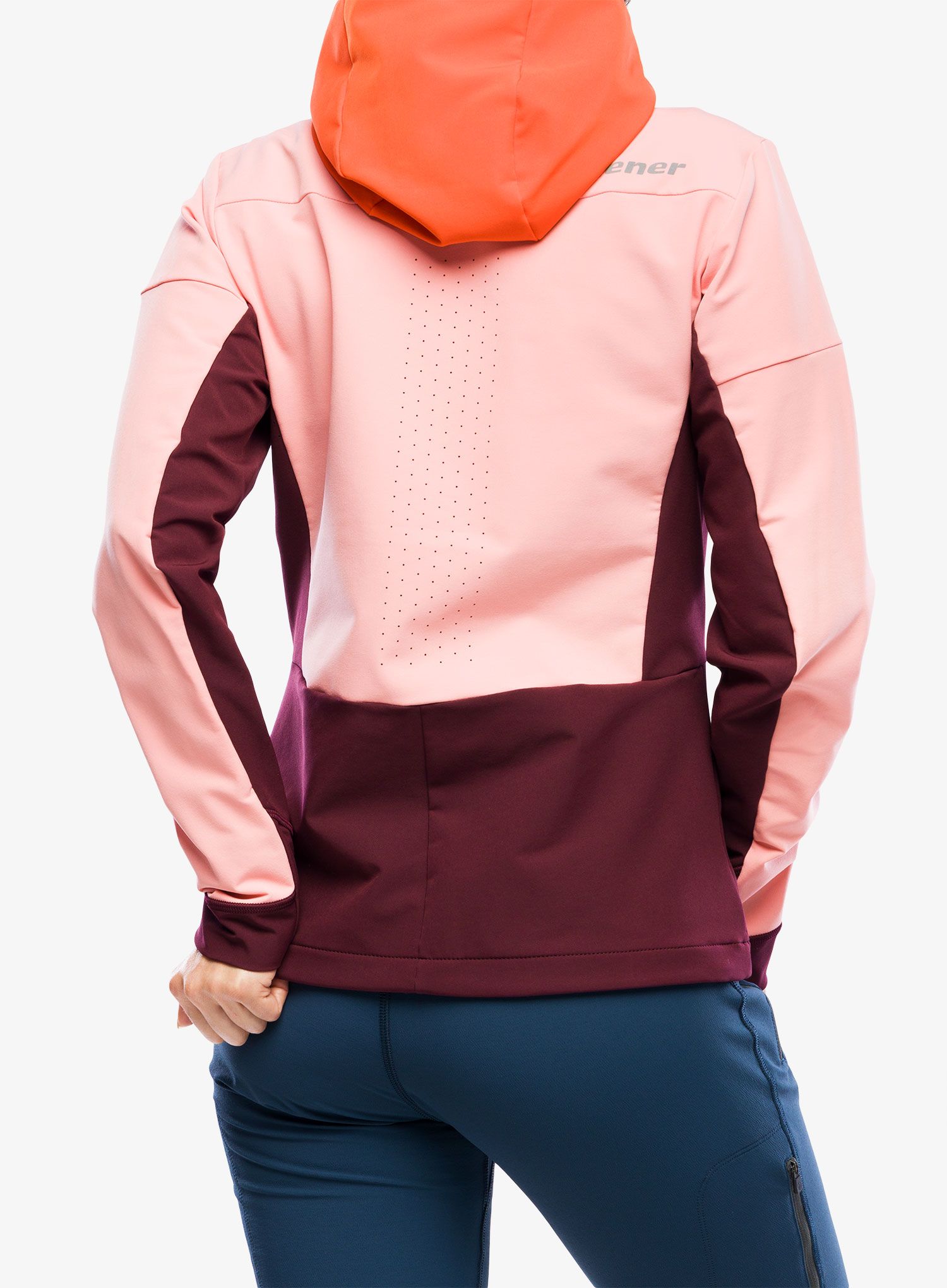 Ženska jopica z zadrgo Ziener Nasinah - pink vanilla/new red