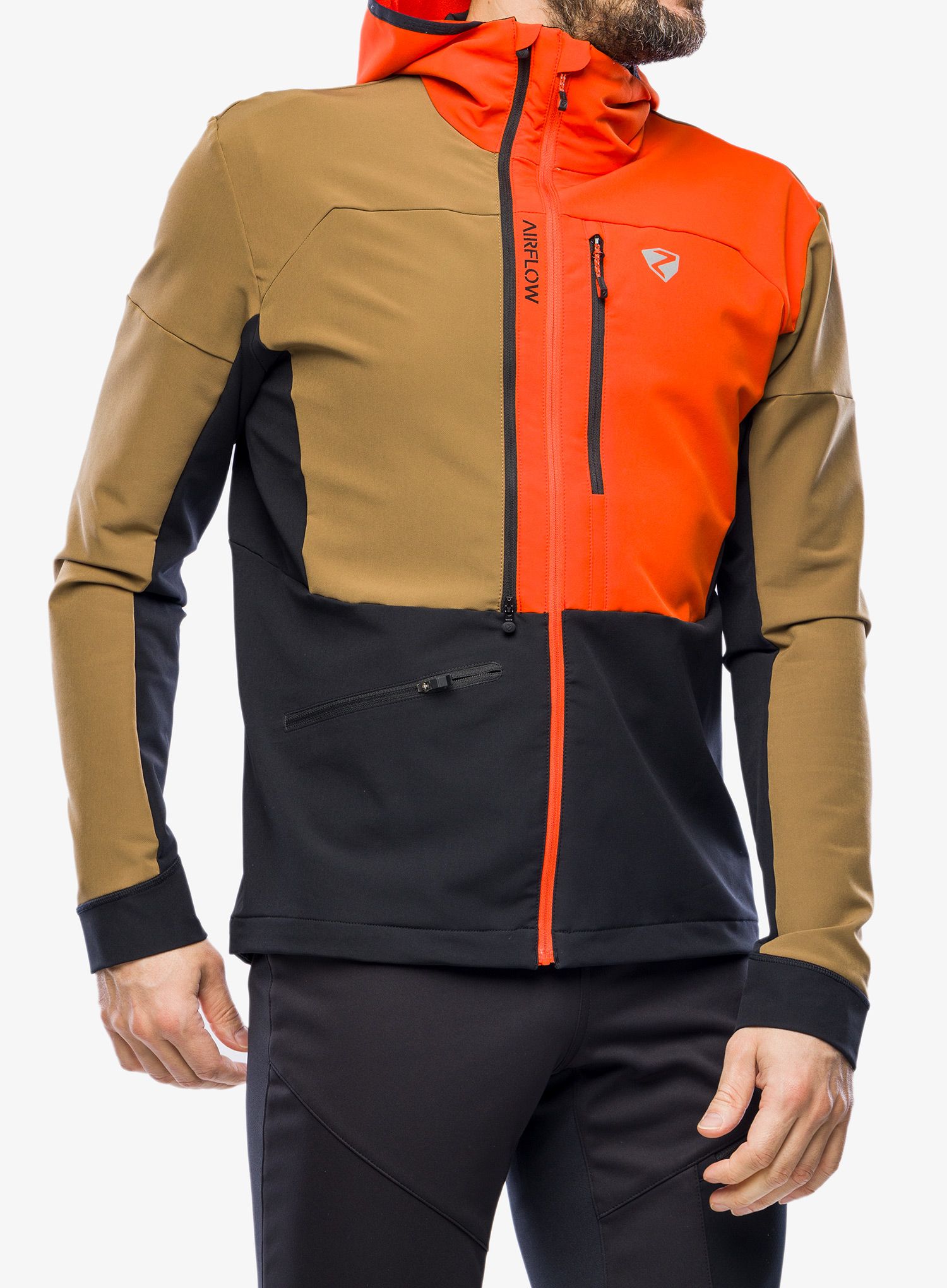 Softshell jakna Ziener Nikado - walnut/new red