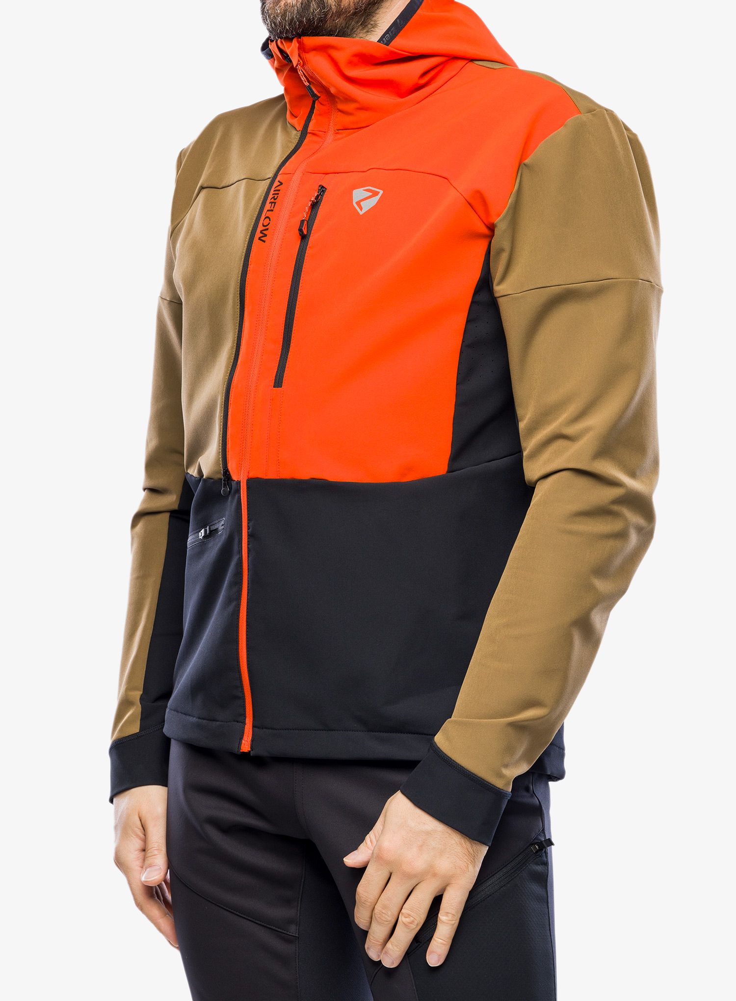 Softshell jakna Ziener Nikado - walnut/new red