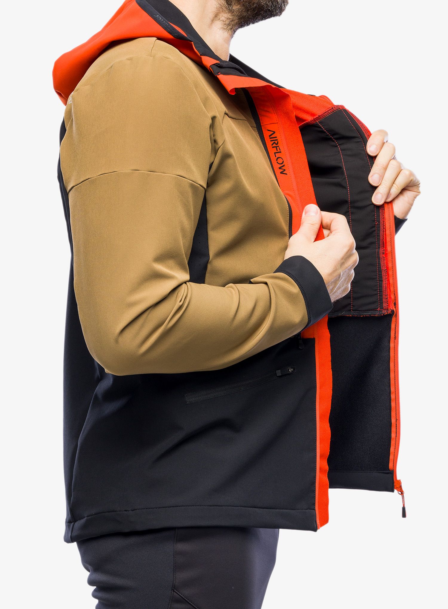 Softshell jakna Ziener Nikado - walnut/new red