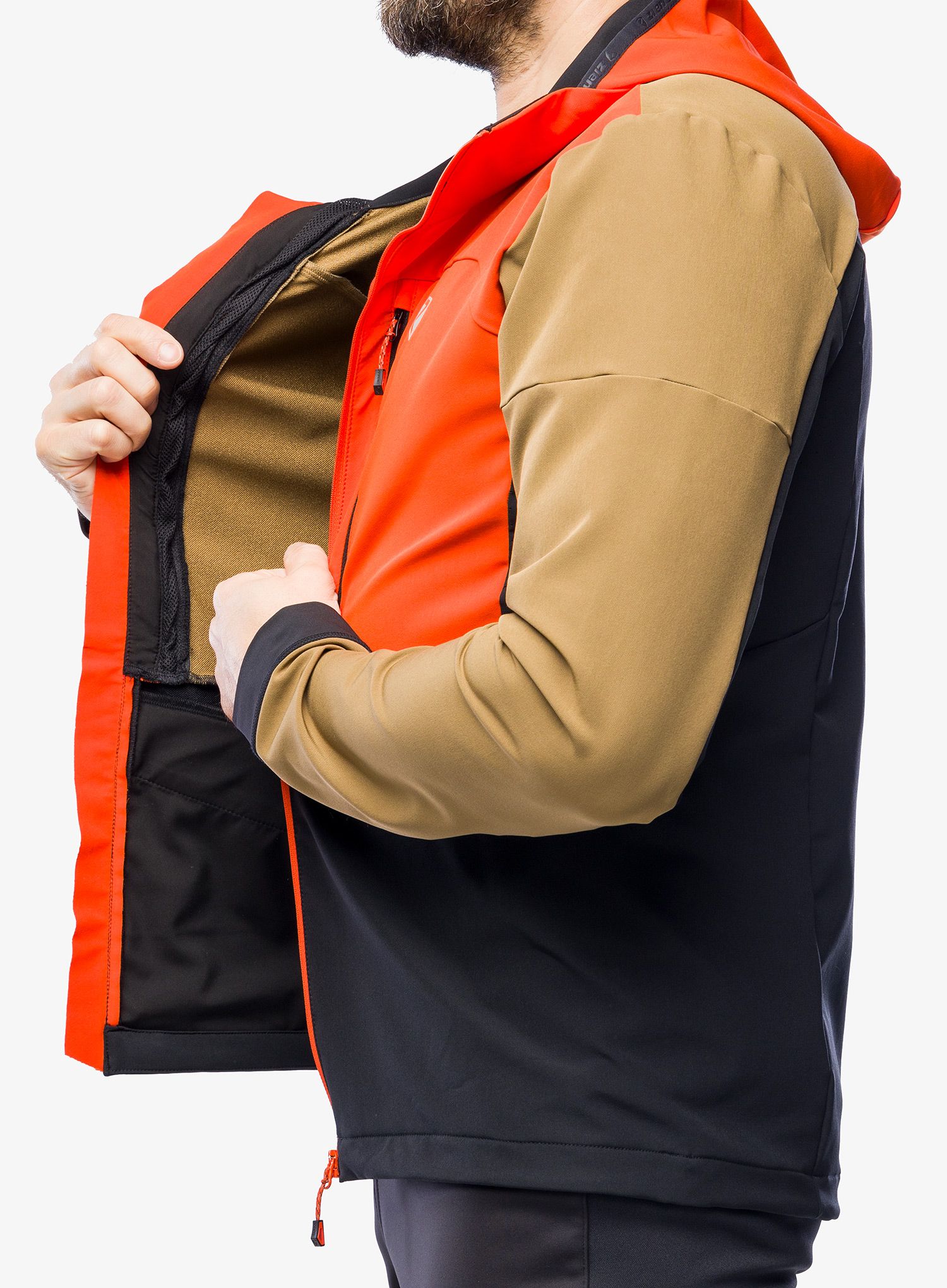 Softshell jakna Ziener Nikado - walnut/new red