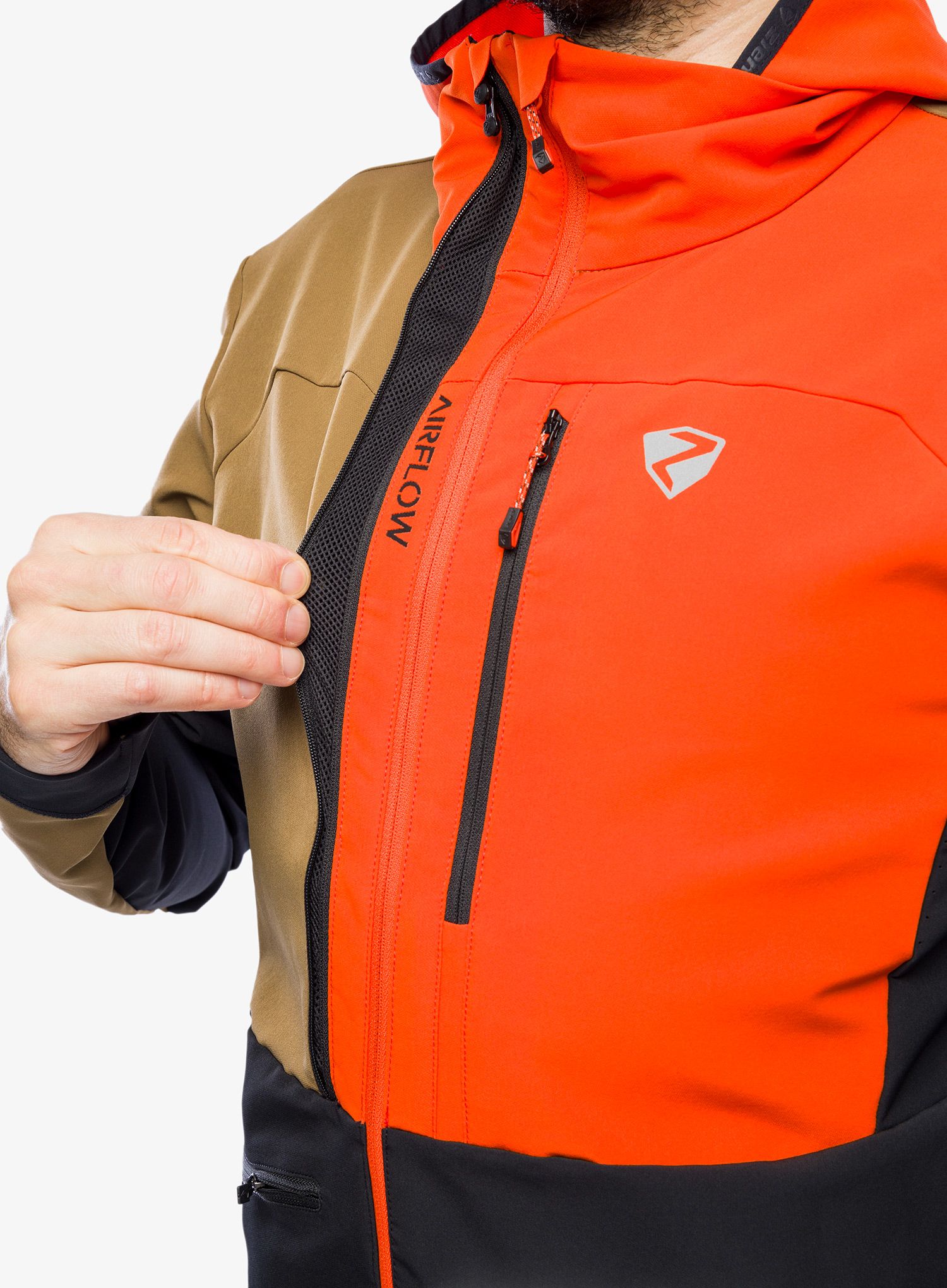 Softshell jakna Ziener Nikado - walnut/new red