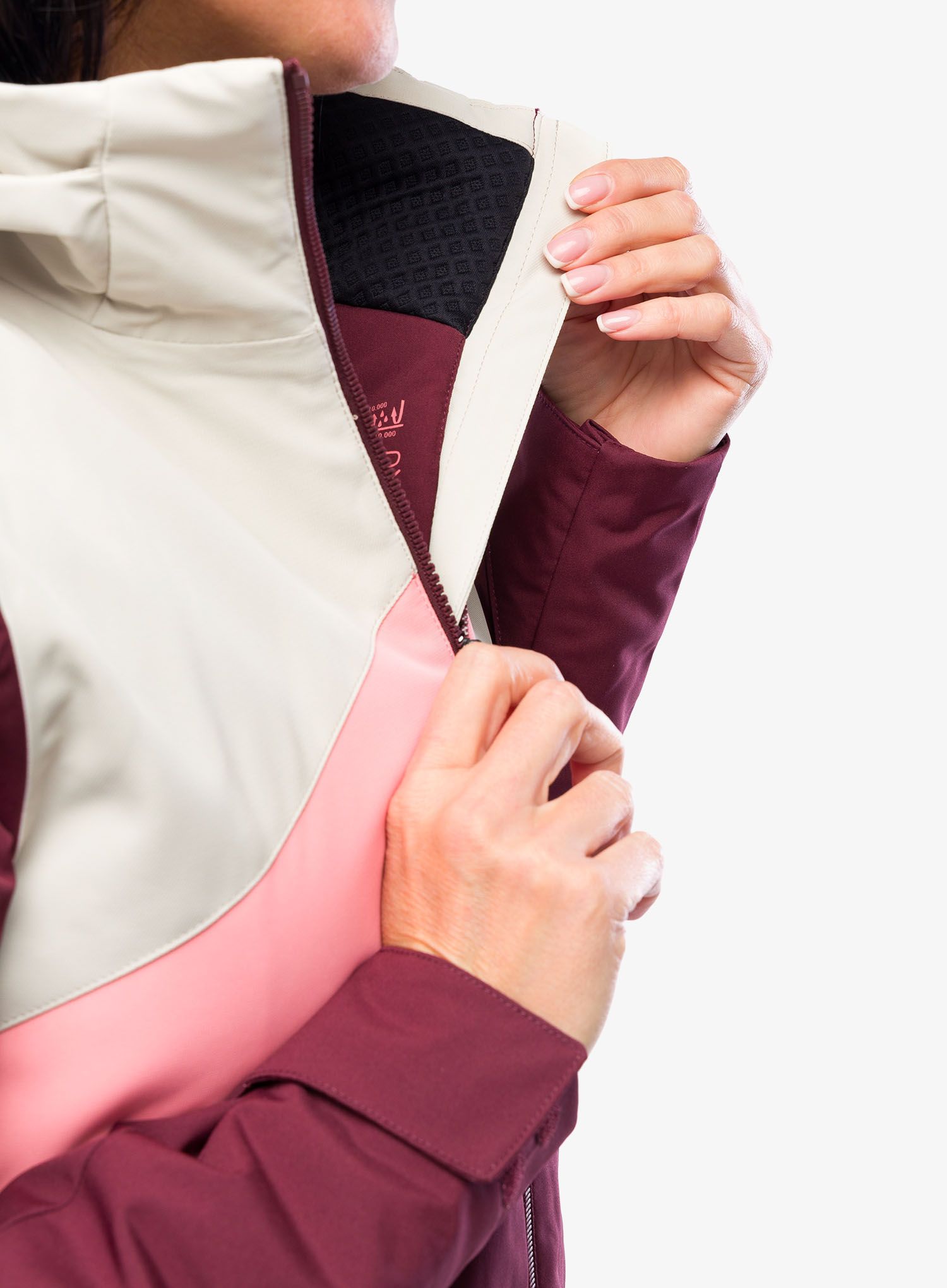 Ženska smučarska jakna Ziener Telia - velvet red/silver beige