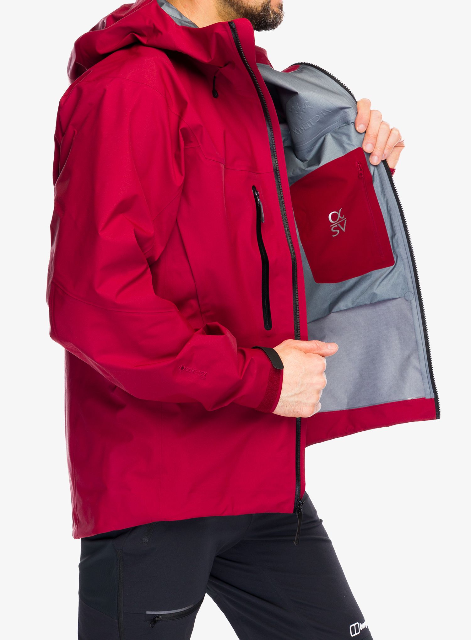 Nepremočljiva jakna Arcteryx Alpha SV Jacket - bordeaux/bordeaux