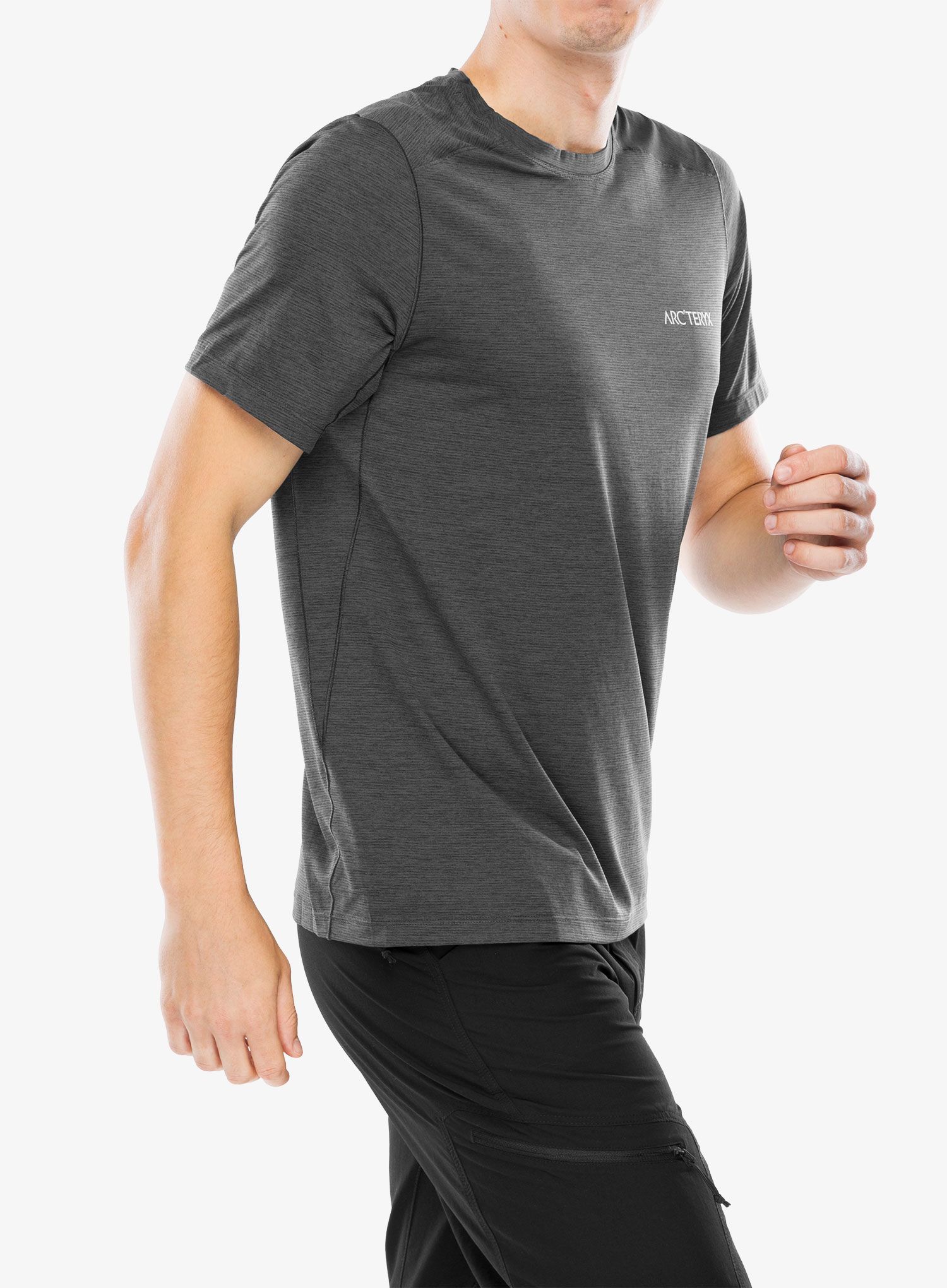 Tekaška majica Arcteryx Cormac ArcBird Logo SS - black heather