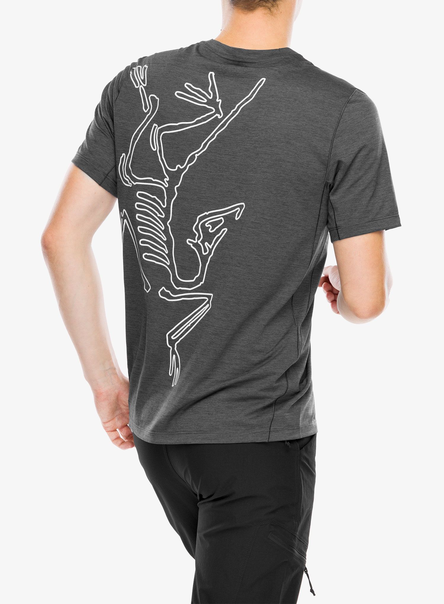 Tekaška majica Arcteryx Cormac ArcBird Logo SS - black heather